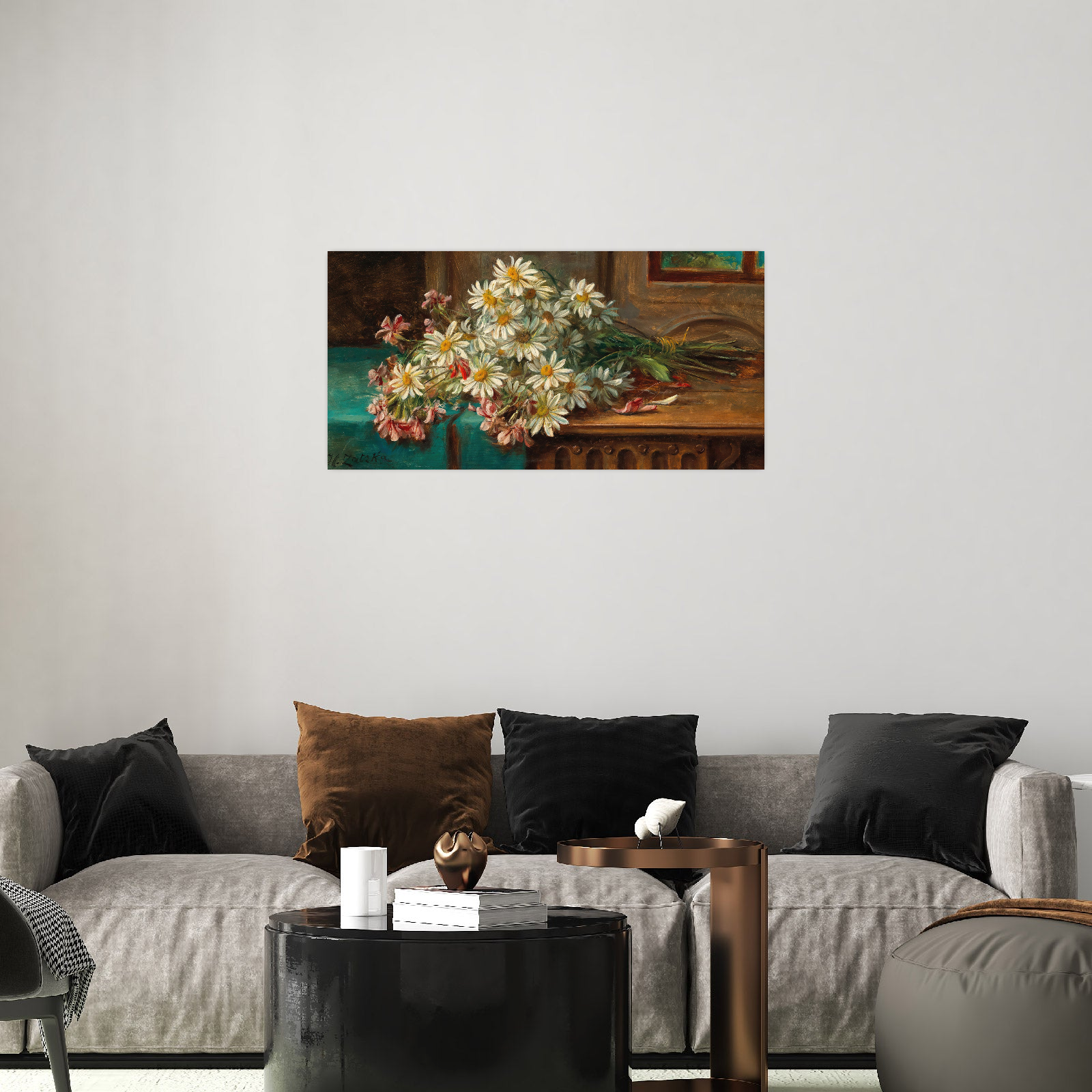 Umetnička slika A Bouquet of Daisies, Hans Zatzka na platnu - NS Canvas Shop