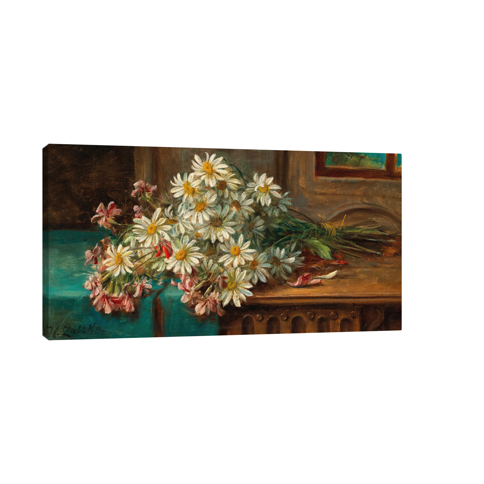 Umetnička slika A Bouquet of Daisies, Hans Zatzka na platnu - NS Canvas Shop