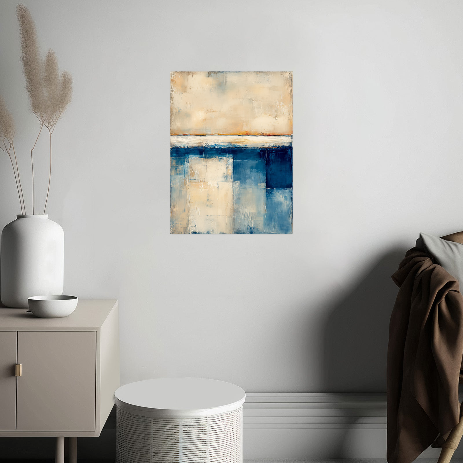 Apstraktna slika plavo-bež