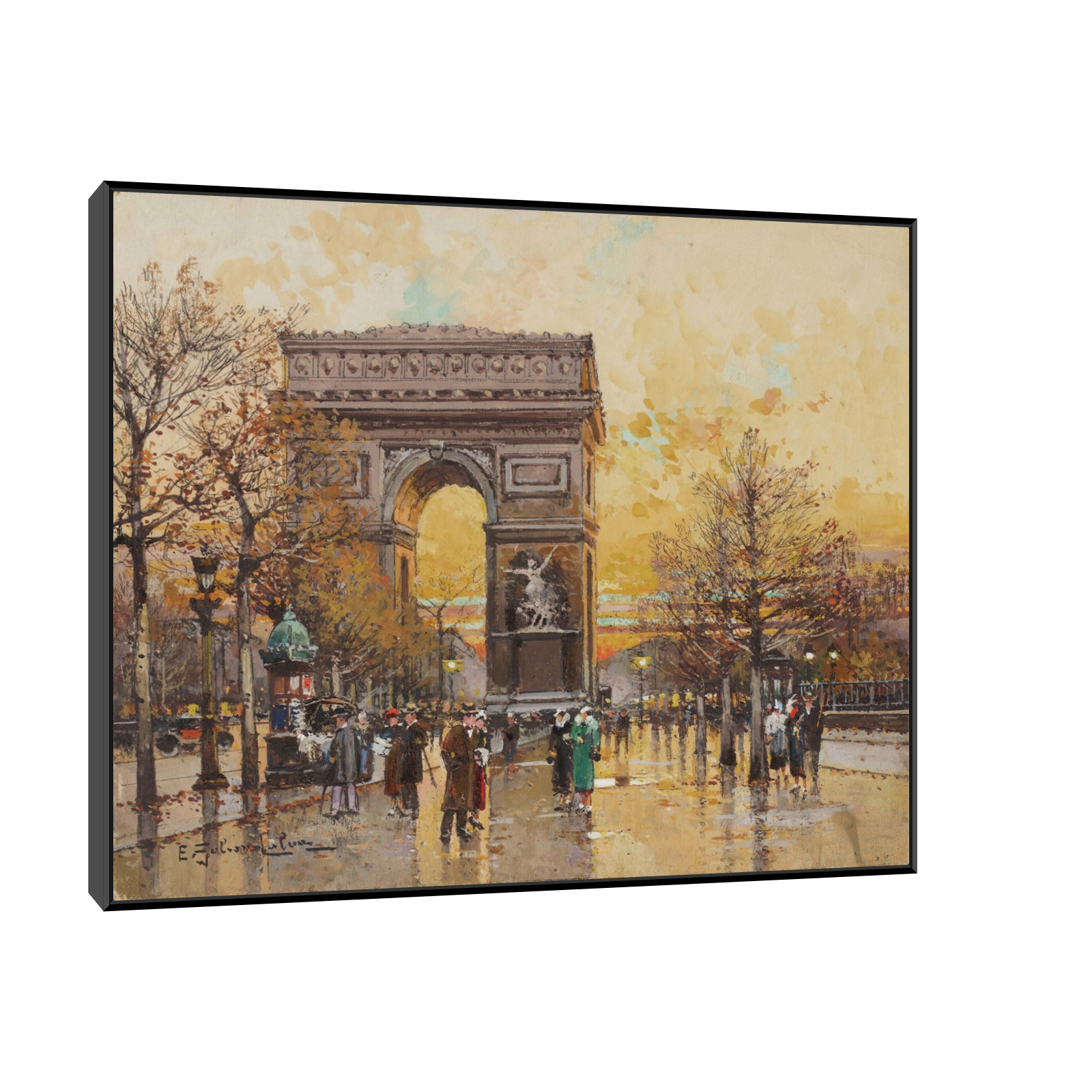 Umetnička slika Arc de Triomphe in the Fall, Eugène Galien-Laloue na platnu - NS Canvas Shop