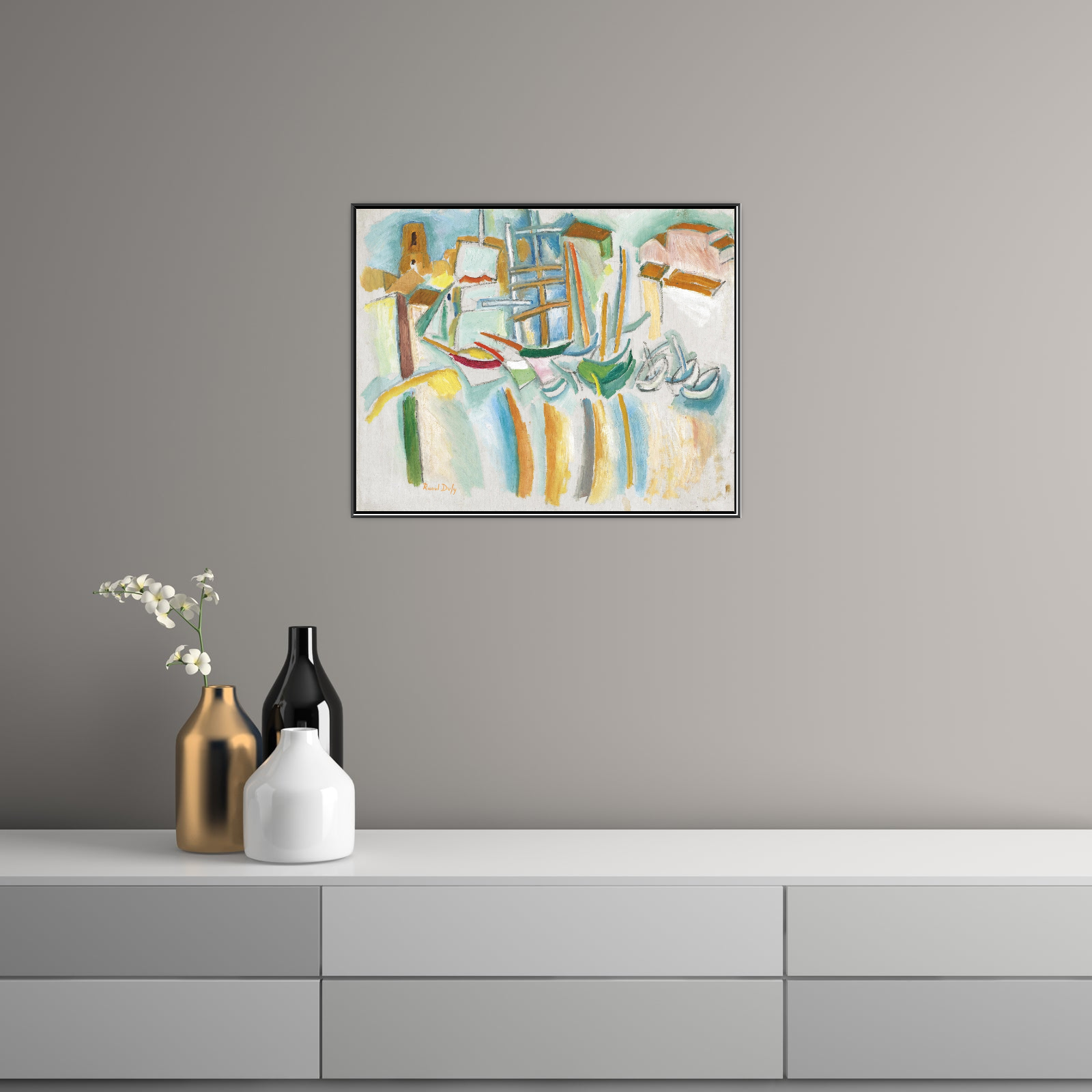 Umetnička slika Bateaux et barques aux Martigues, Raoul Dufy na platnu - NS Canvas Shop