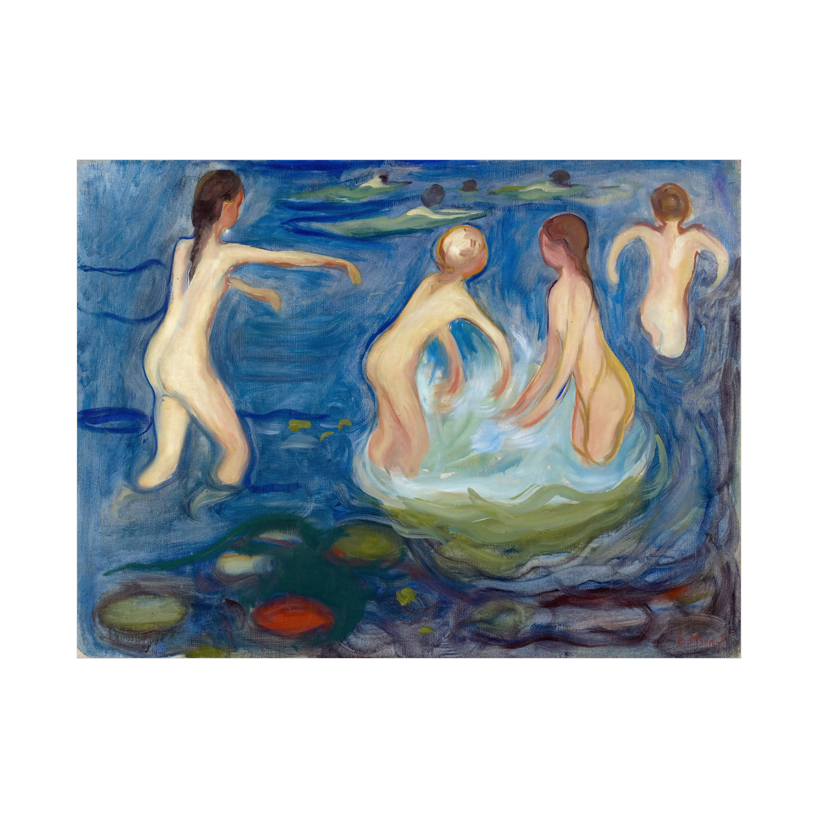 Umetnička slika Bathing Girls, Edvard Munch na platnu - NS Canvas Shop