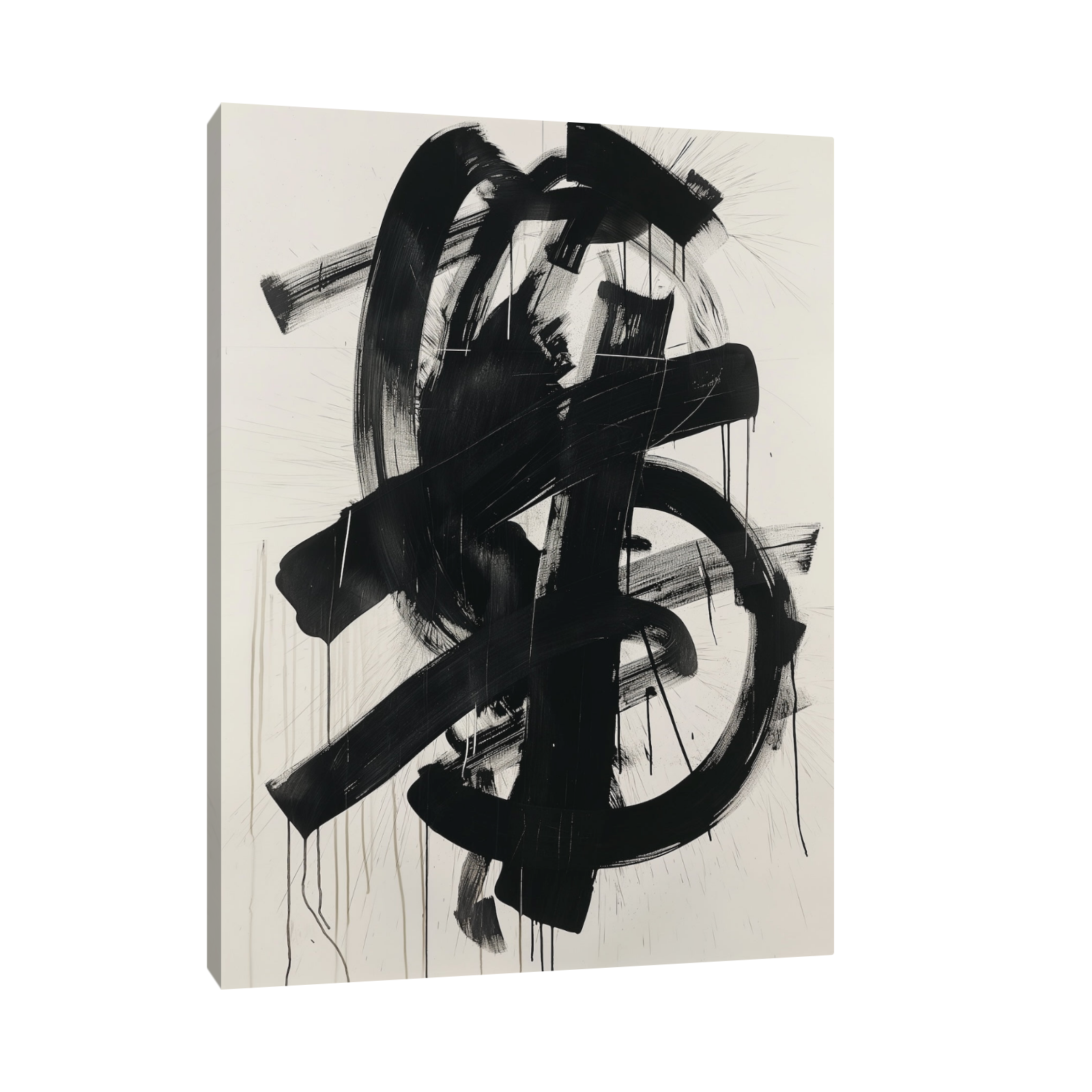 Umetnička slika Black brushstrokes na platnu - NS Canvas Shop