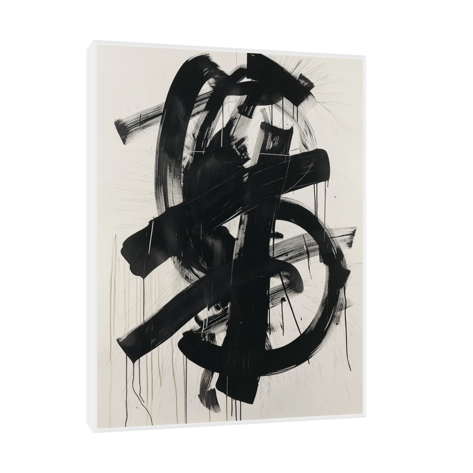 Umetnička slika Black brushstrokes na platnu - NS Canvas Shop
