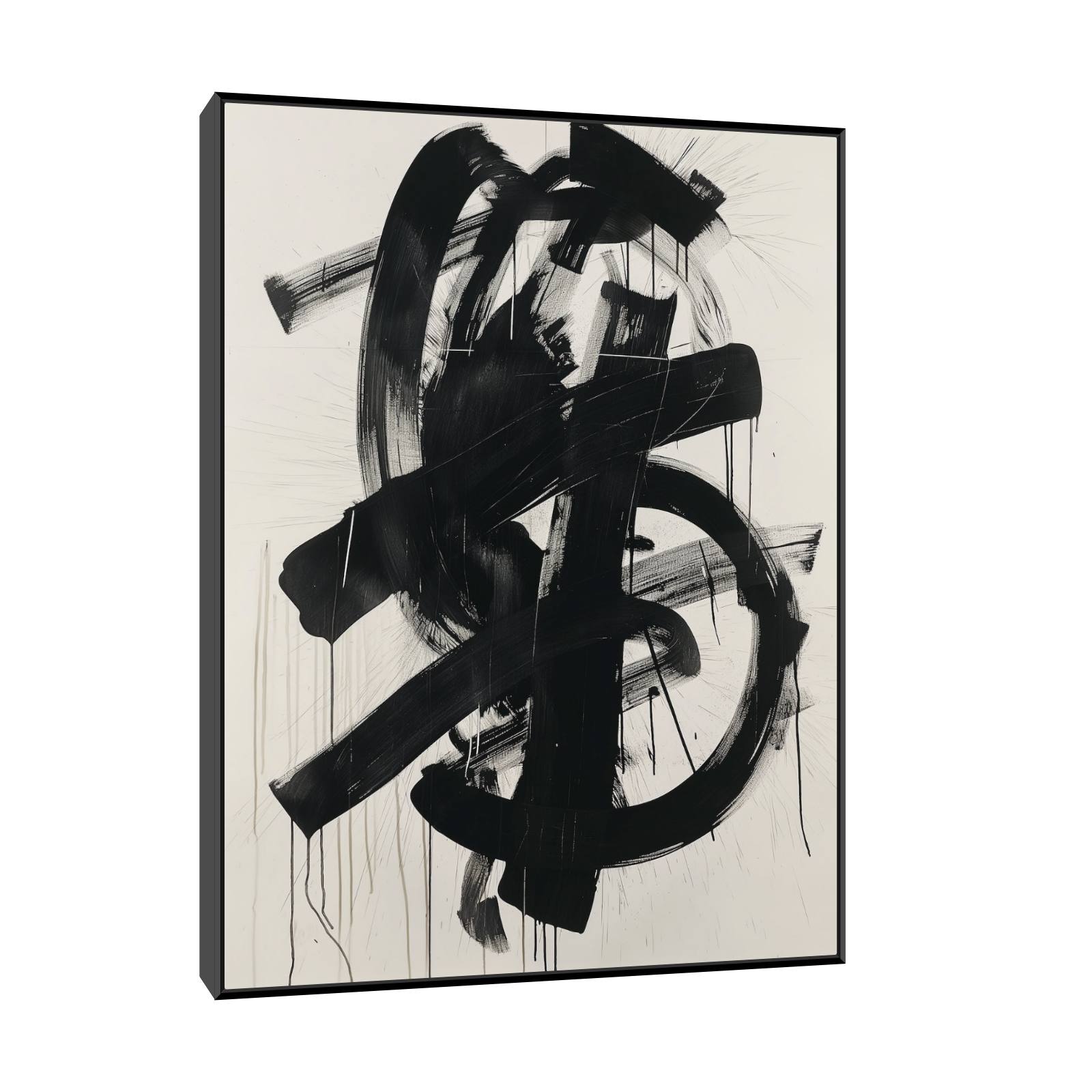 Umetnička slika Black brushstrokes na platnu - NS Canvas Shop