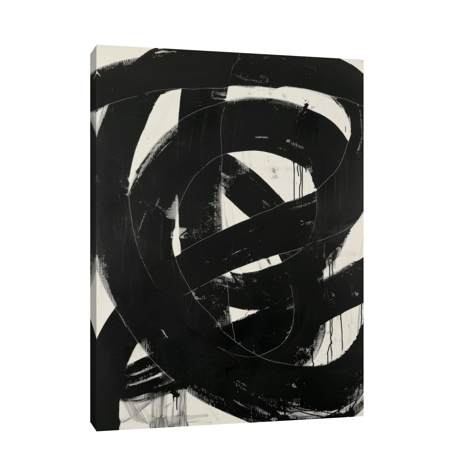 Umetnička slika Black brushstrokes II na platnu - NS Canvas Shop