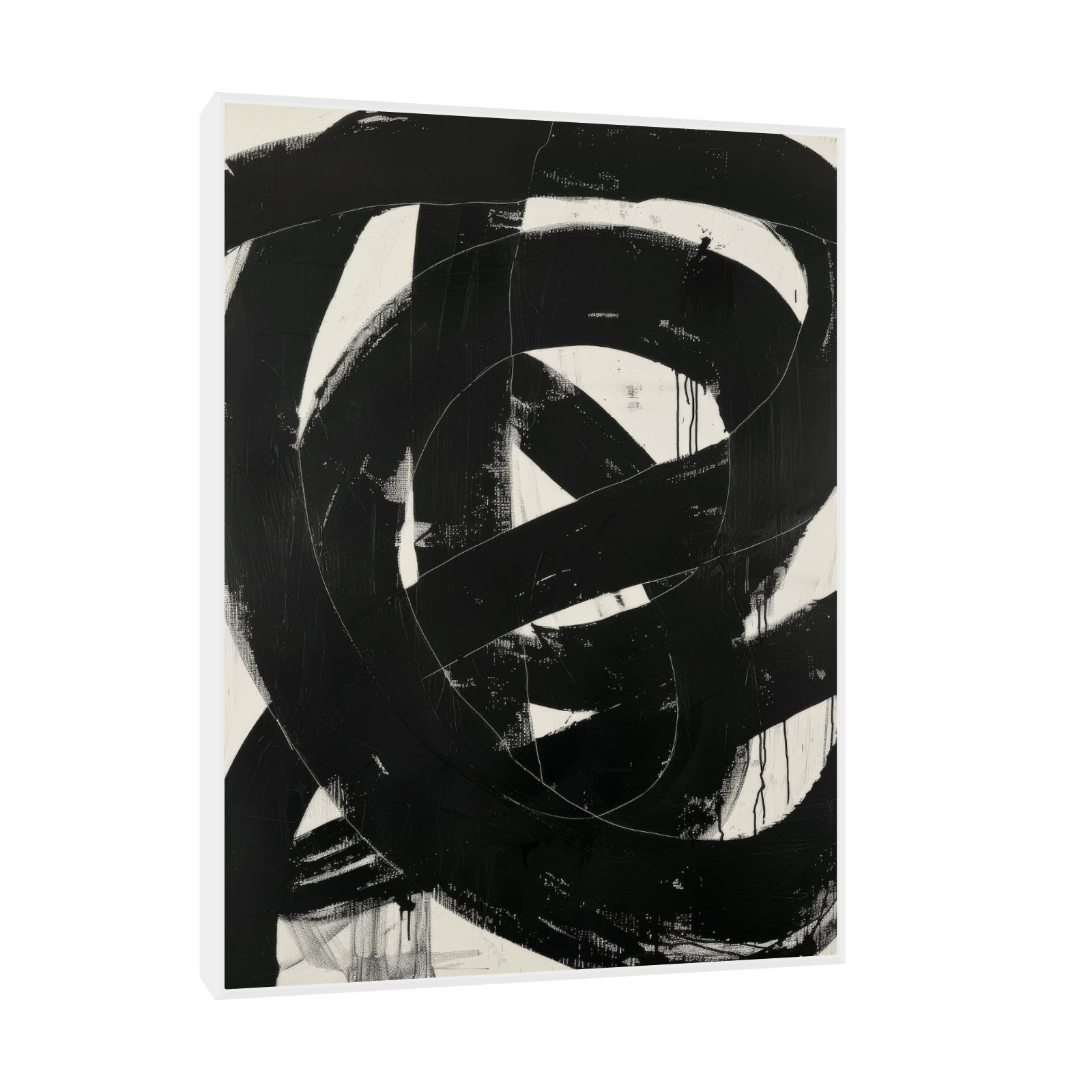 Umetnička slika Black brushstrokes II na platnu - NS Canvas Shop