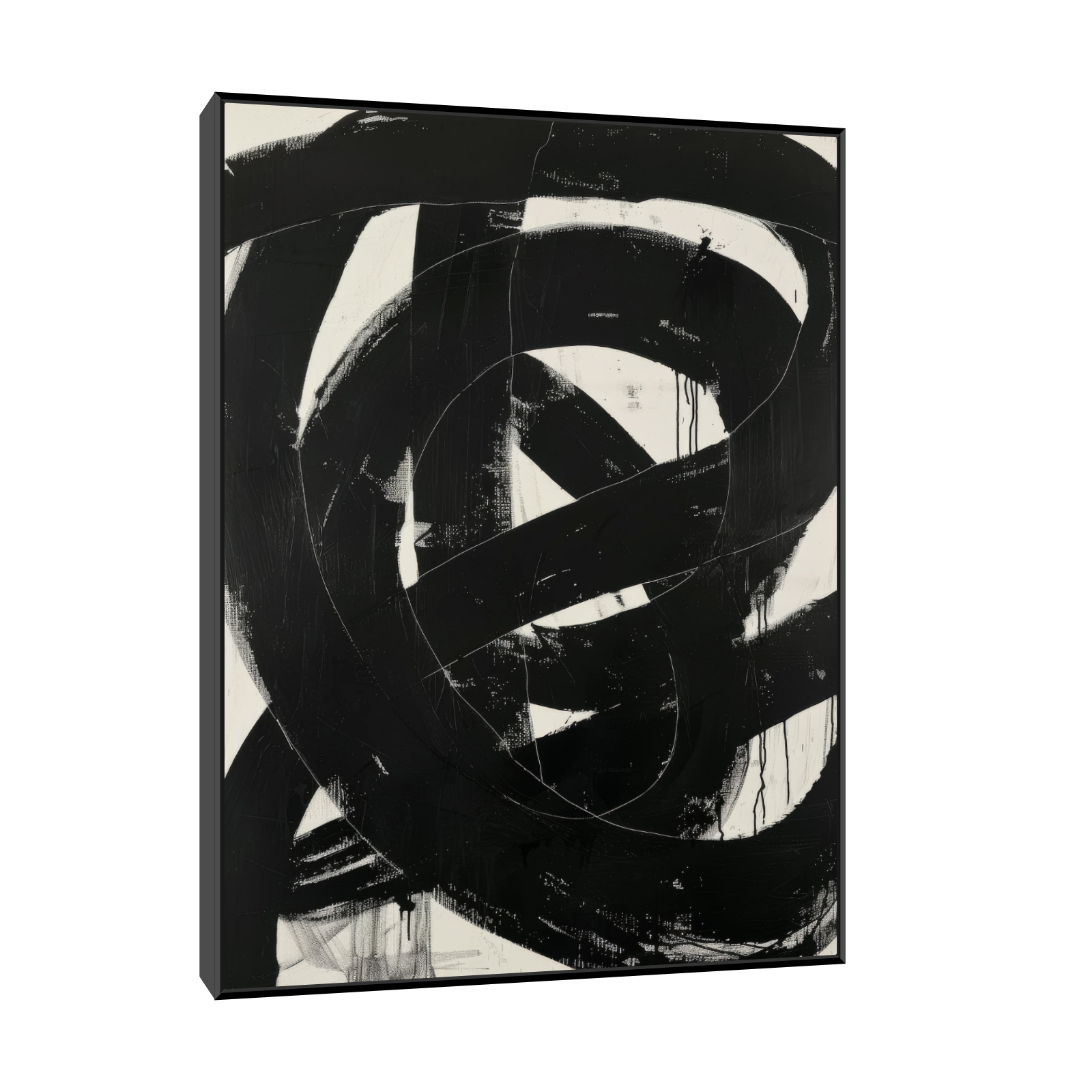 Umetnička slika Black brushstrokes II na platnu - NS Canvas Shop