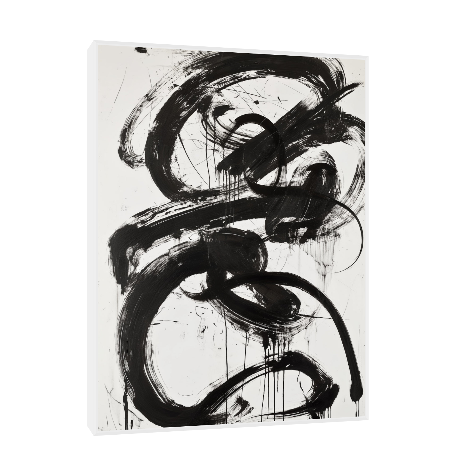 Umetnička slika Black brushstrokes IV na platnu - NS Canvas Shop