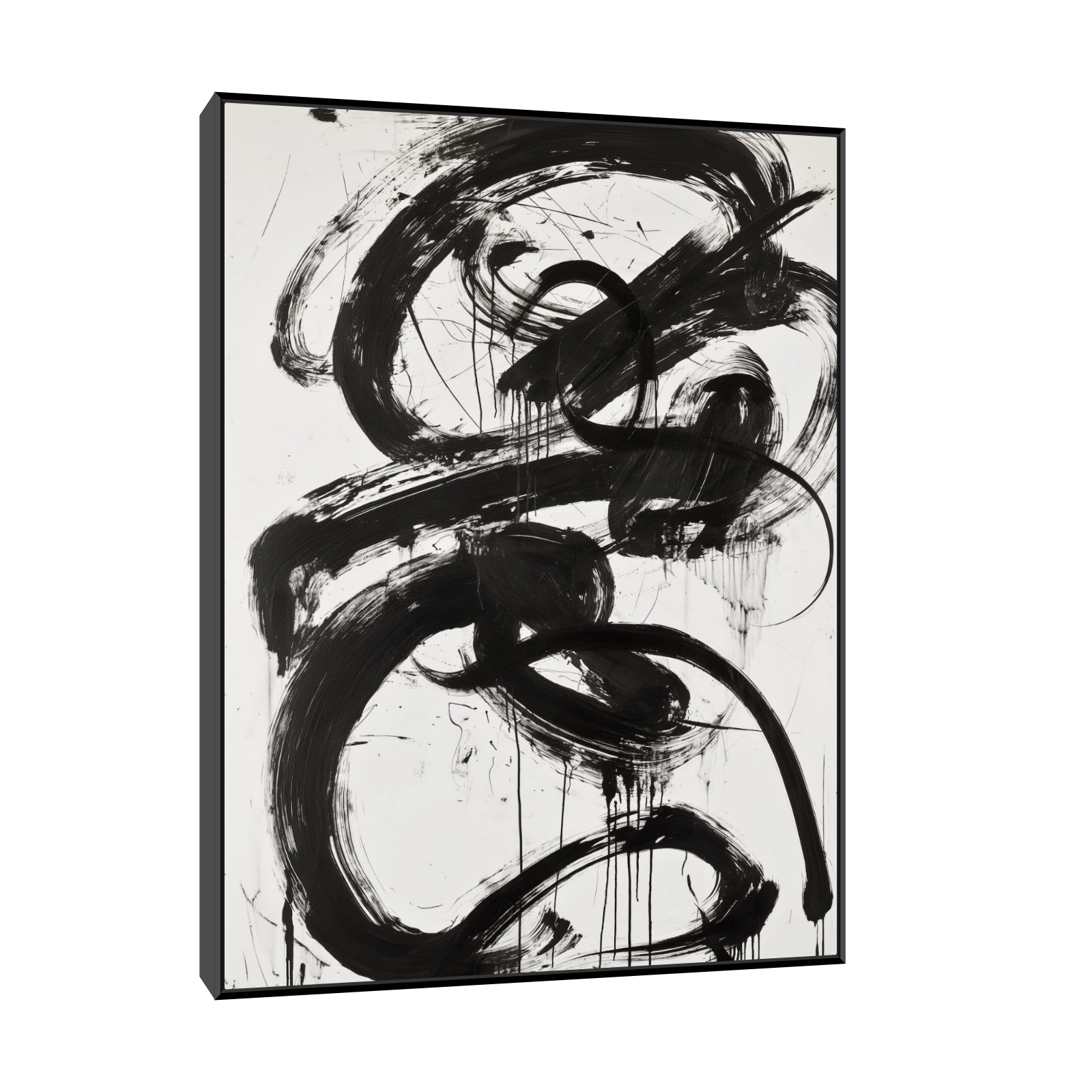 Umetnička slika Black brushstrokes IV na platnu - NS Canvas Shop