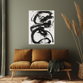 Umetnička slika Black brushstrokes IV na platnu - NS Canvas Shop