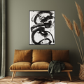 Umetnička slika Black brushstrokes IV na platnu - NS Canvas Shop
