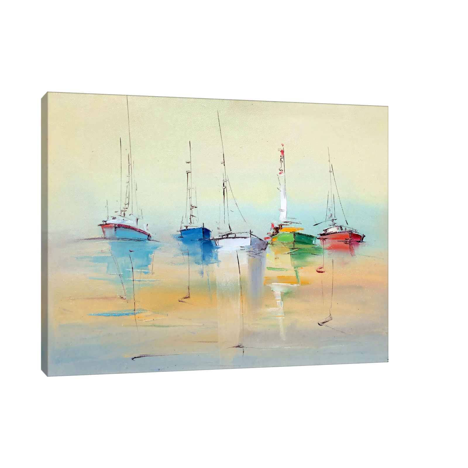 Umetnička slika Brodovi u luci na platnu - NS Canvas Shop