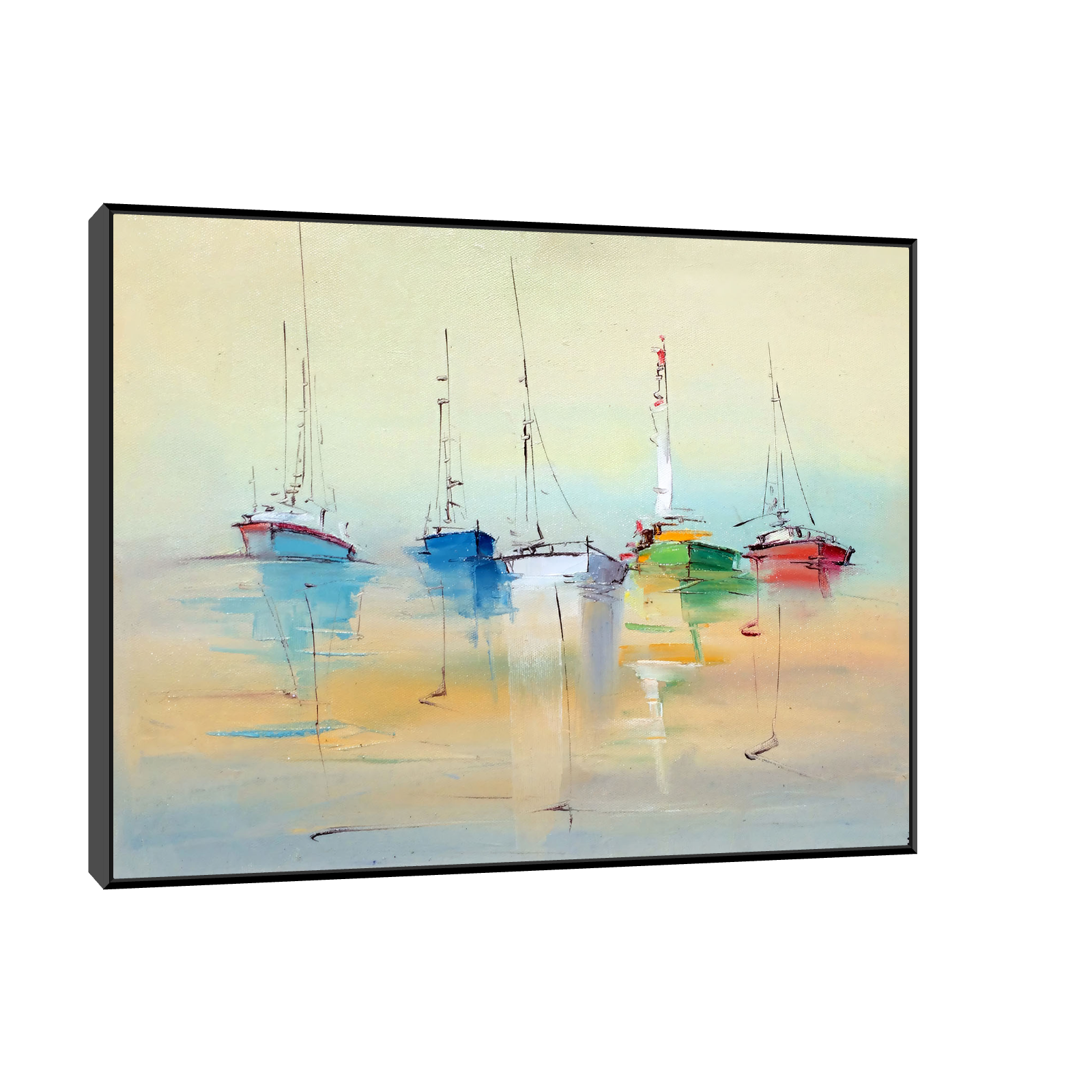 Umetnička slika Brodovi u luci na platnu - NS Canvas Shop