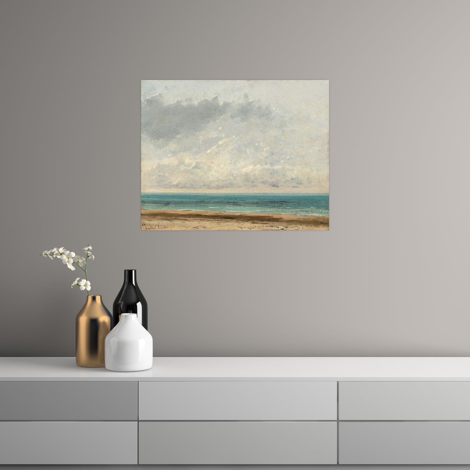 Umetnička slika Calm Sea, Gustave Courbet na platnu - NS Canvas Shop