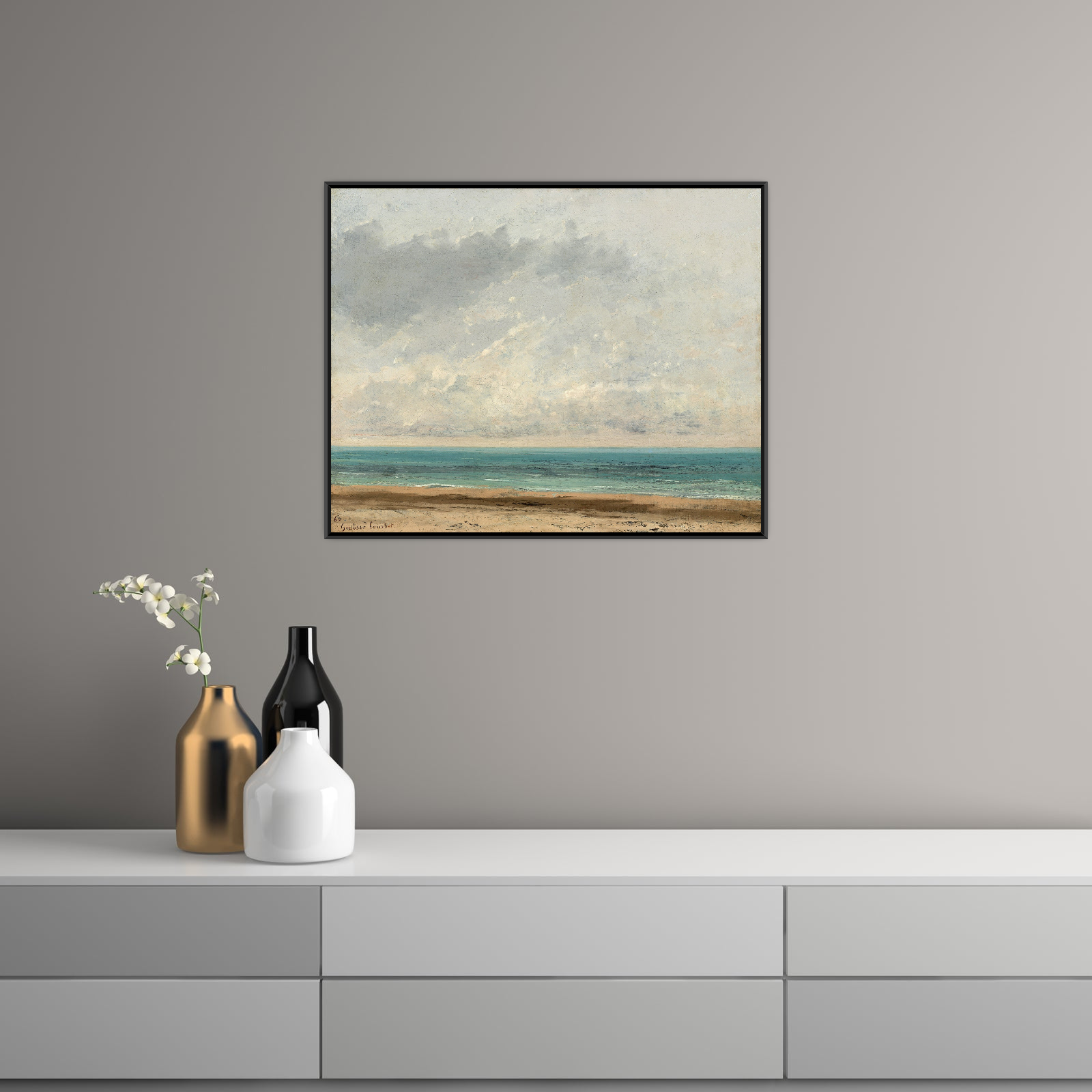 Umetnička slika Calm Sea, Gustave Courbet na platnu - NS Canvas Shop