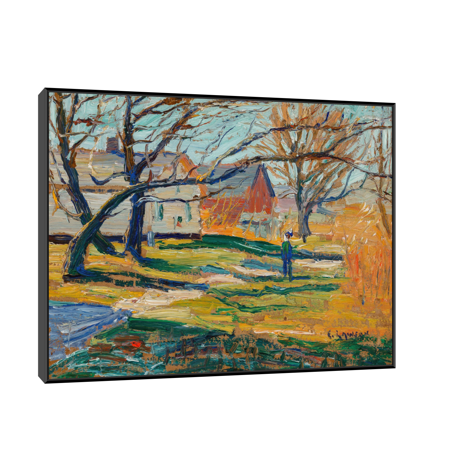 Umetnička slika Country Farmhouse, Ernest Lawson na platnu - NS Canvas Shop