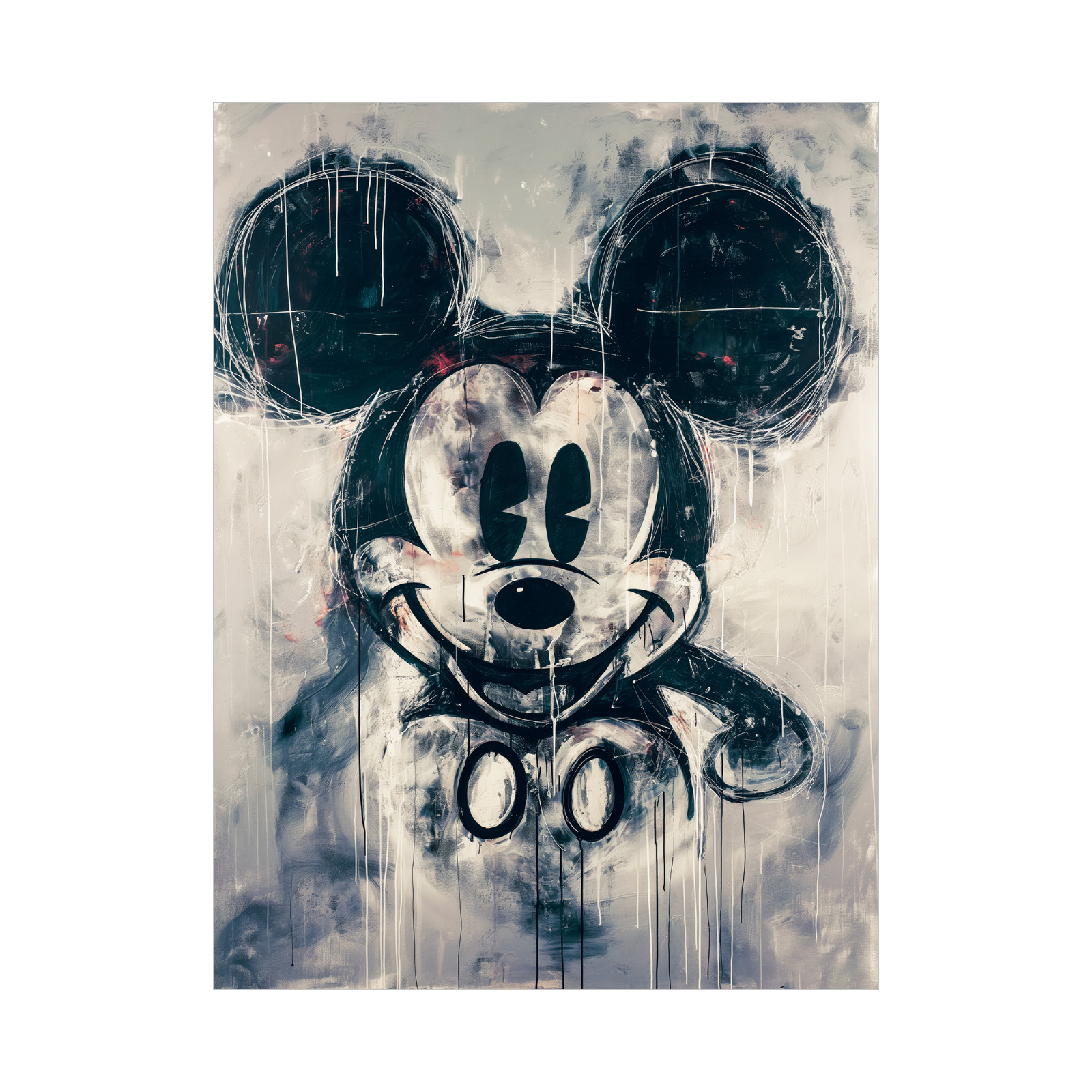 Umetnička slika Crno beli Mickey Mouse na platnu - NS Canvas Shop