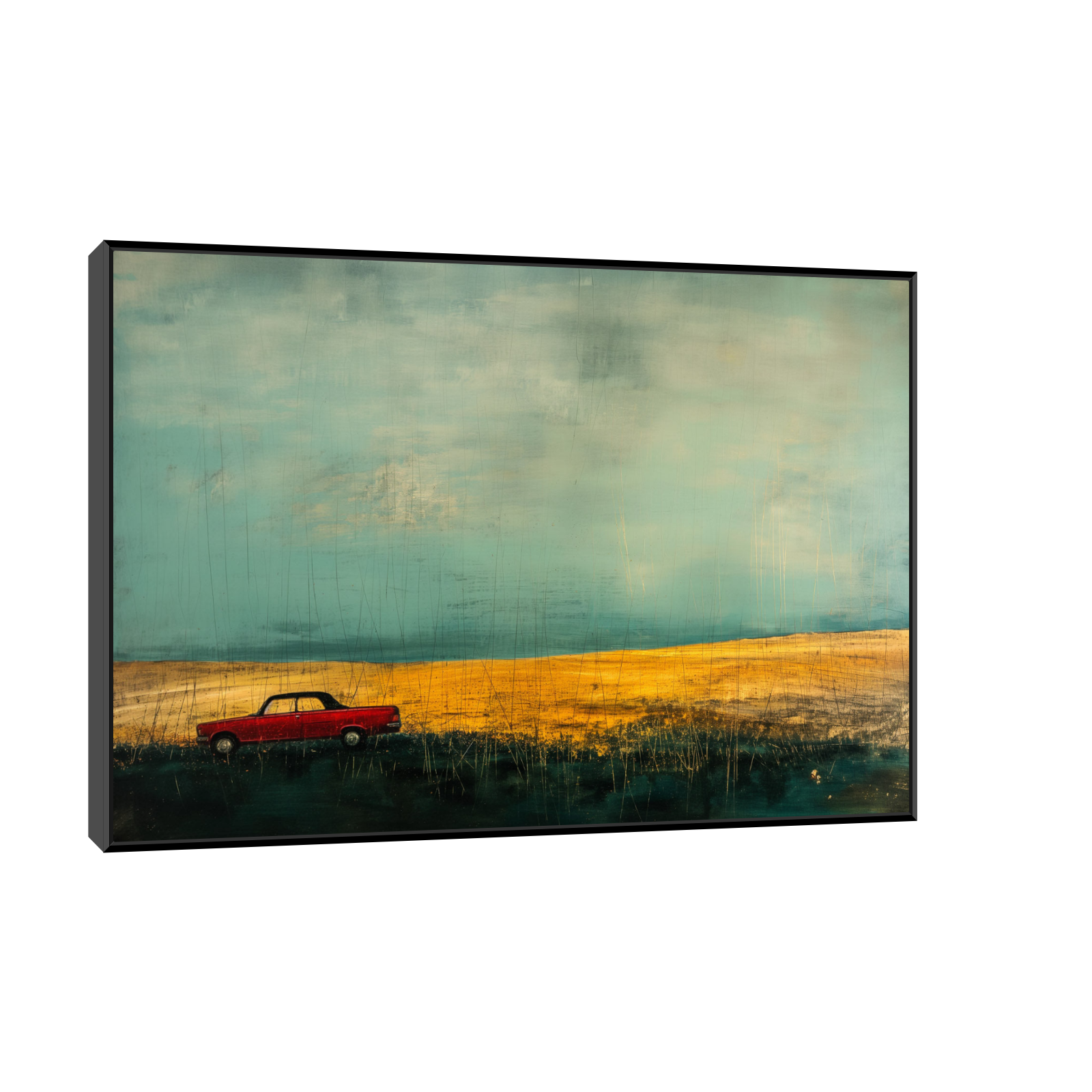 Umetnička slika Crveni automobil na platnu - NS Canvas Shop
