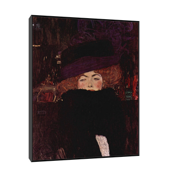 Umetnička slika Dame mit Hut und Federboa, Gustav Klimt na platnu - NS Canvas Shop