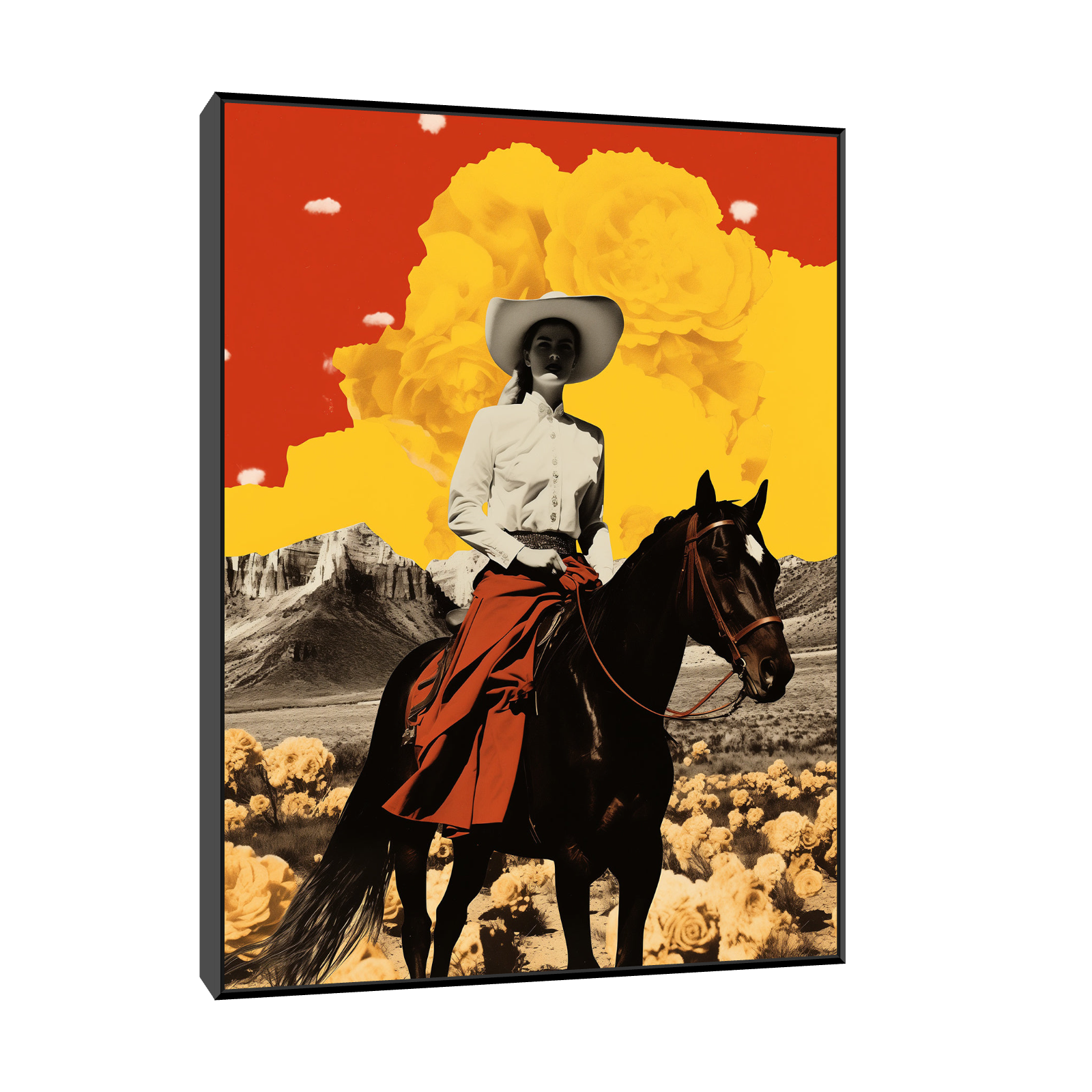 Umetnička slika Devojka na konju na platnu - NS Canvas Shop