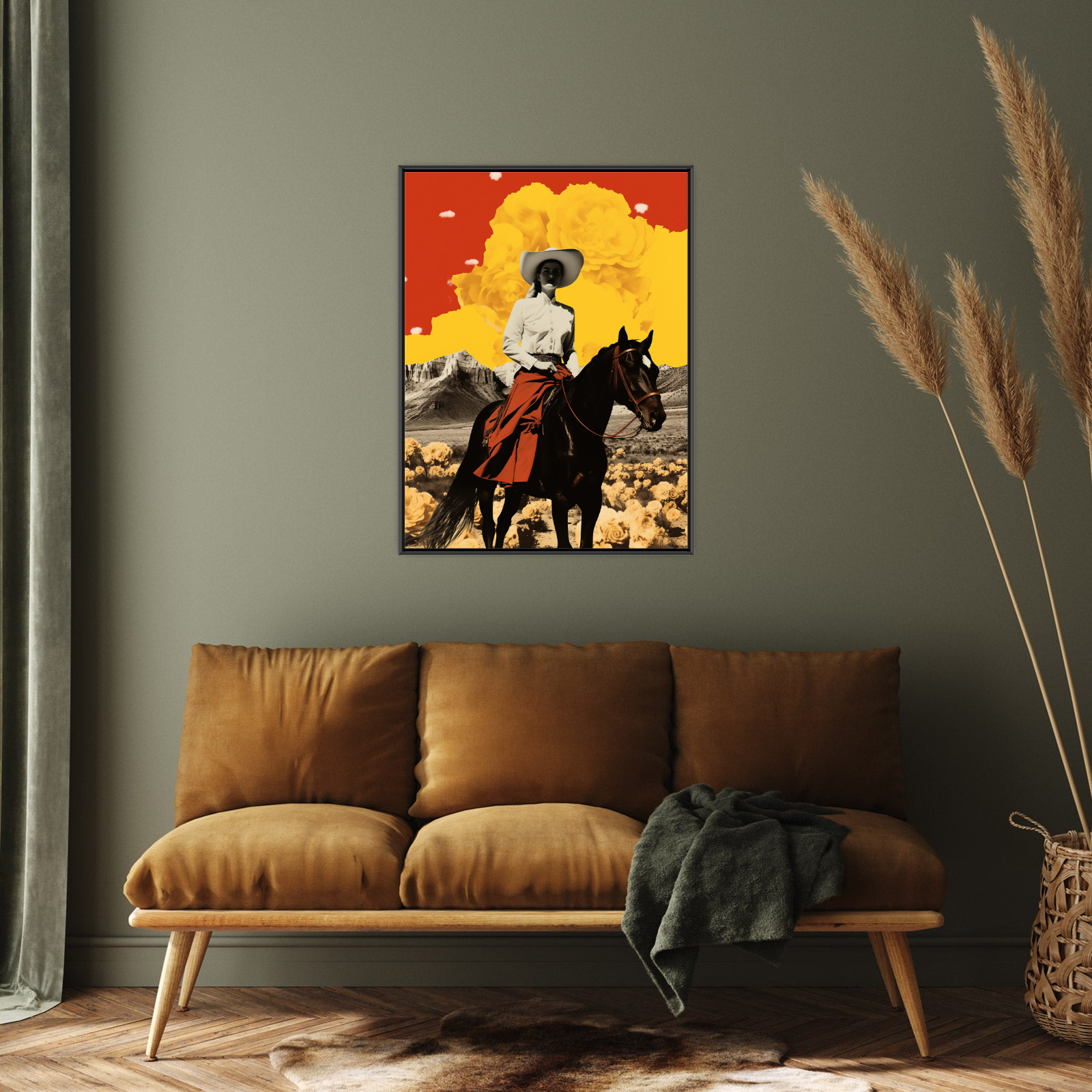 Umetnička slika Devojka na konju na platnu - NS Canvas Shop