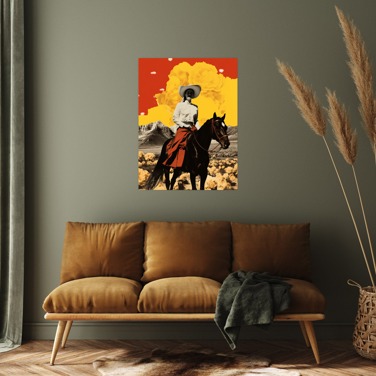 Umetnička slika Devojka na konju na platnu - NS Canvas Shop
