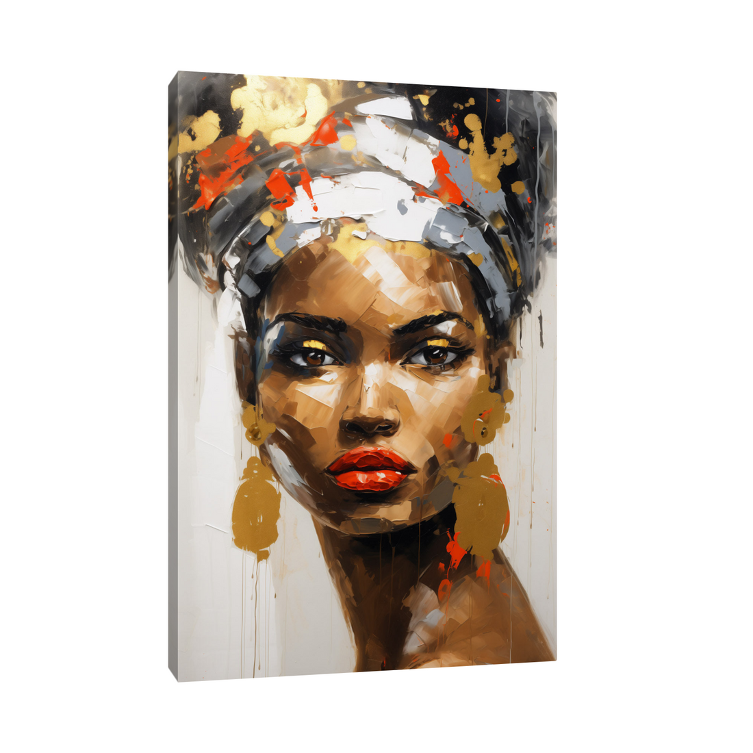 Umetnička slika Devojka sa braon minđušama na platnu - NS Canvas Shop