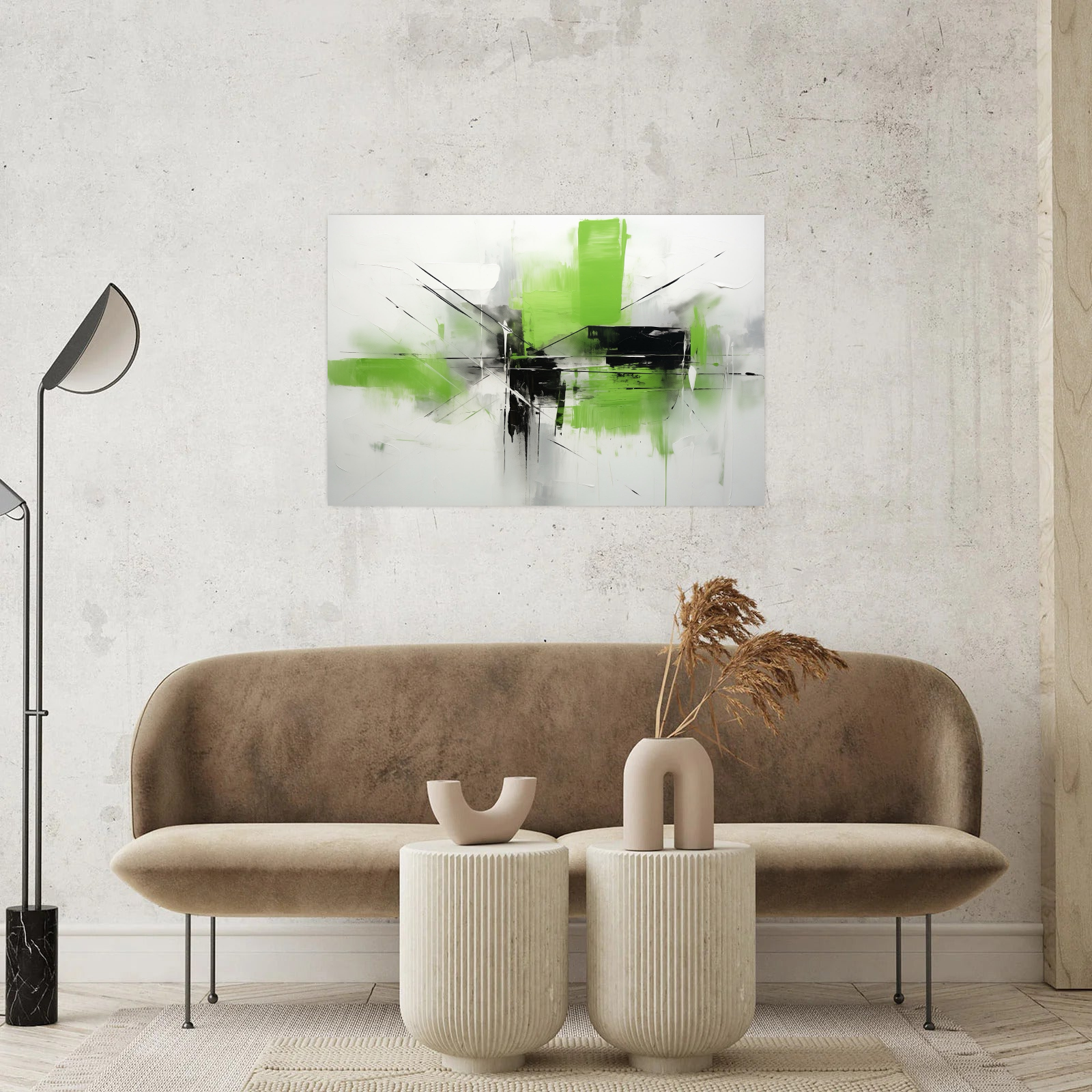 Umetnička slika Dinamično zelenilo na platnu - NS Canvas Shop