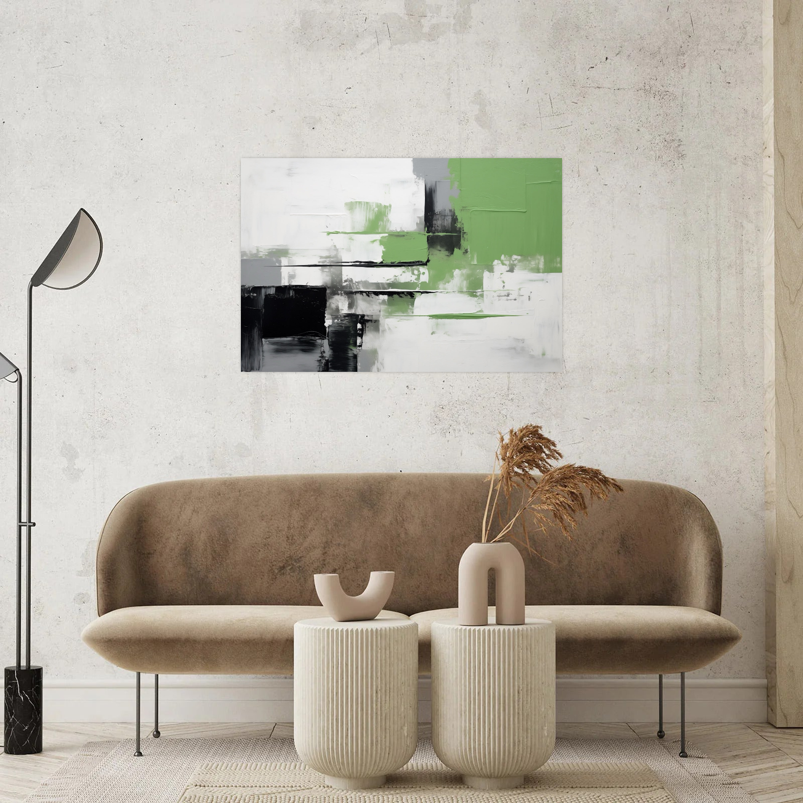 Umetnička slika Dinamično zelenilo 2 na platnu - NS Canvas Shop