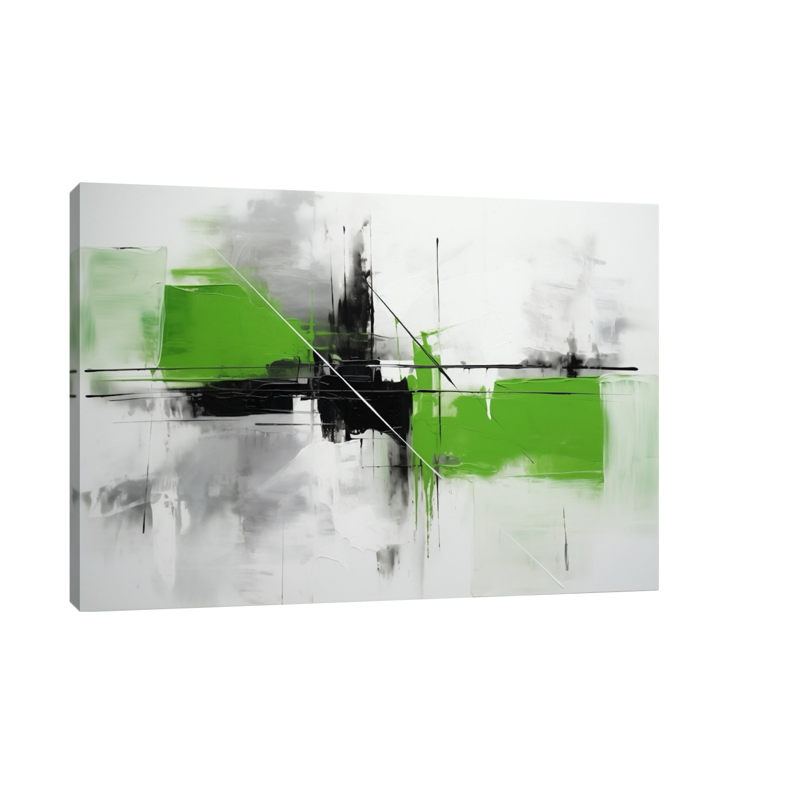 Umetnička slika Dinamično zelenilo 3 na platnu - NS Canvas Shop