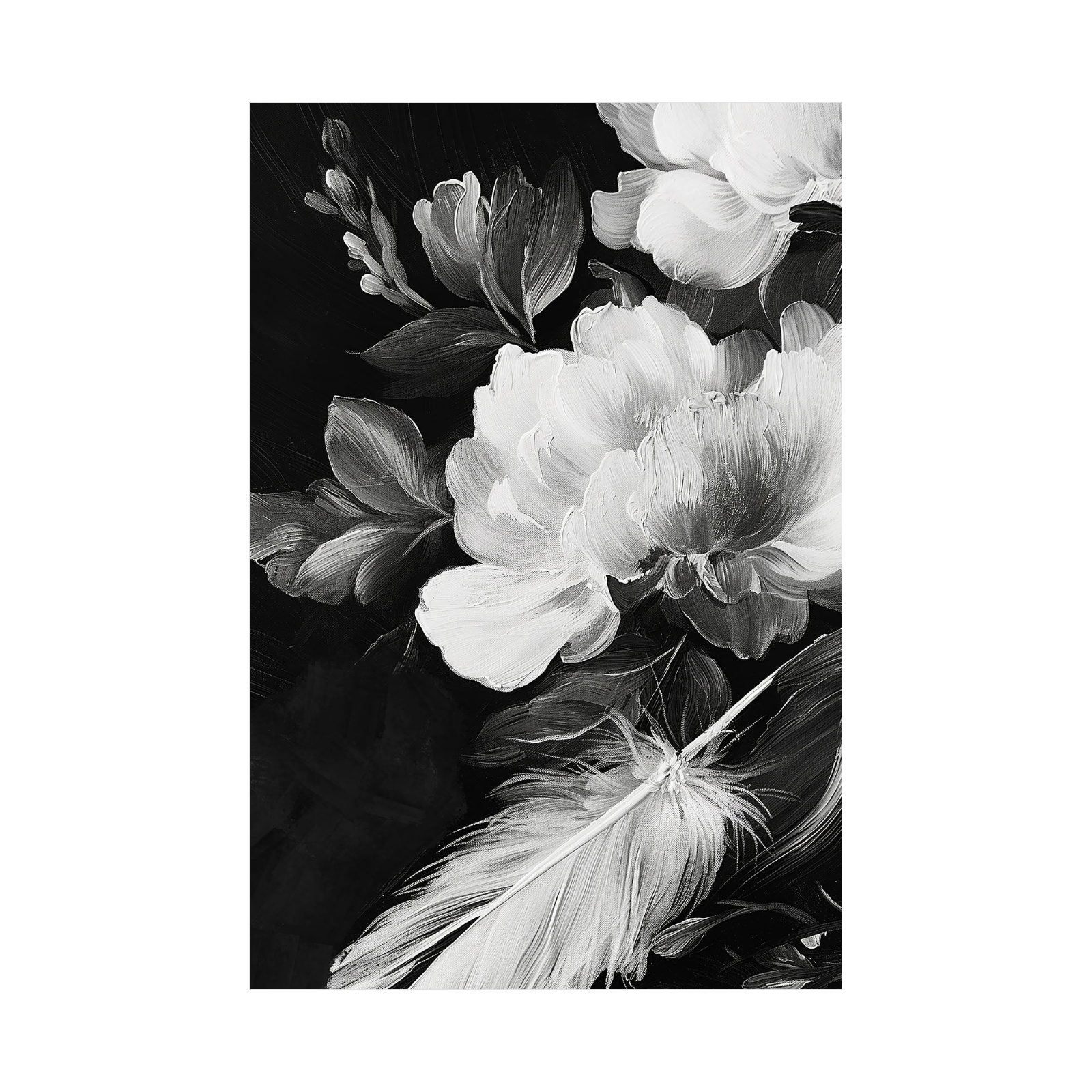 Umetnička slika Floralni kontrast na platnu - NS Canvas Shop