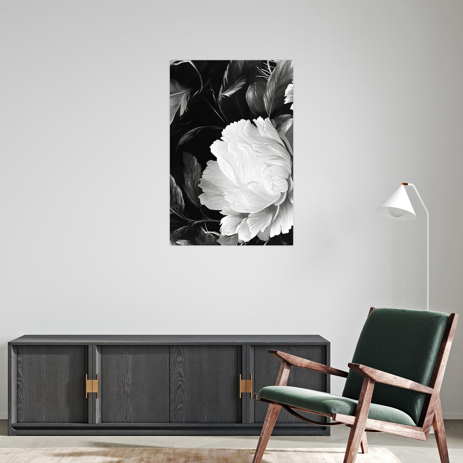 Umetnička slika Floralni kontrast II na platnu - NS Canvas Shop