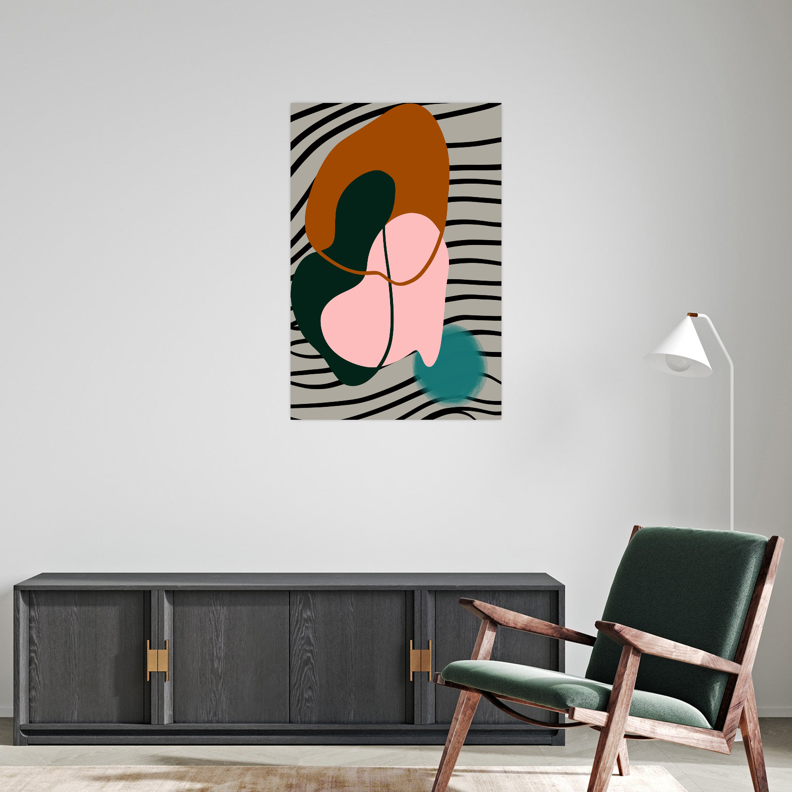 Umetnička slika Geometriski ritam II na platnu - NS Canvas Shop