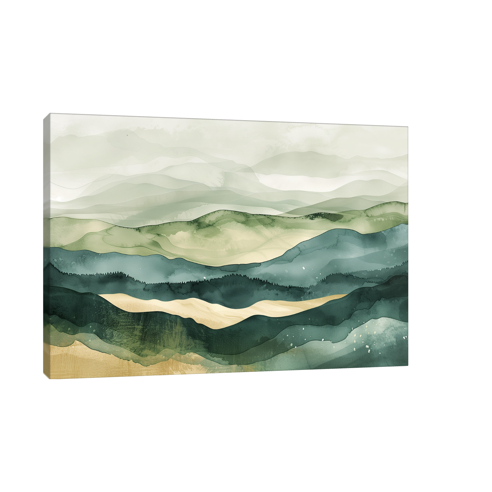 Umetnička slika Igra zelenih polja na platnu - NS Canvas Shop