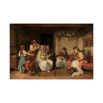 Umetnička slika Kićenje Neveste - Paja Jovanović na platnu - NS Canvas Shop