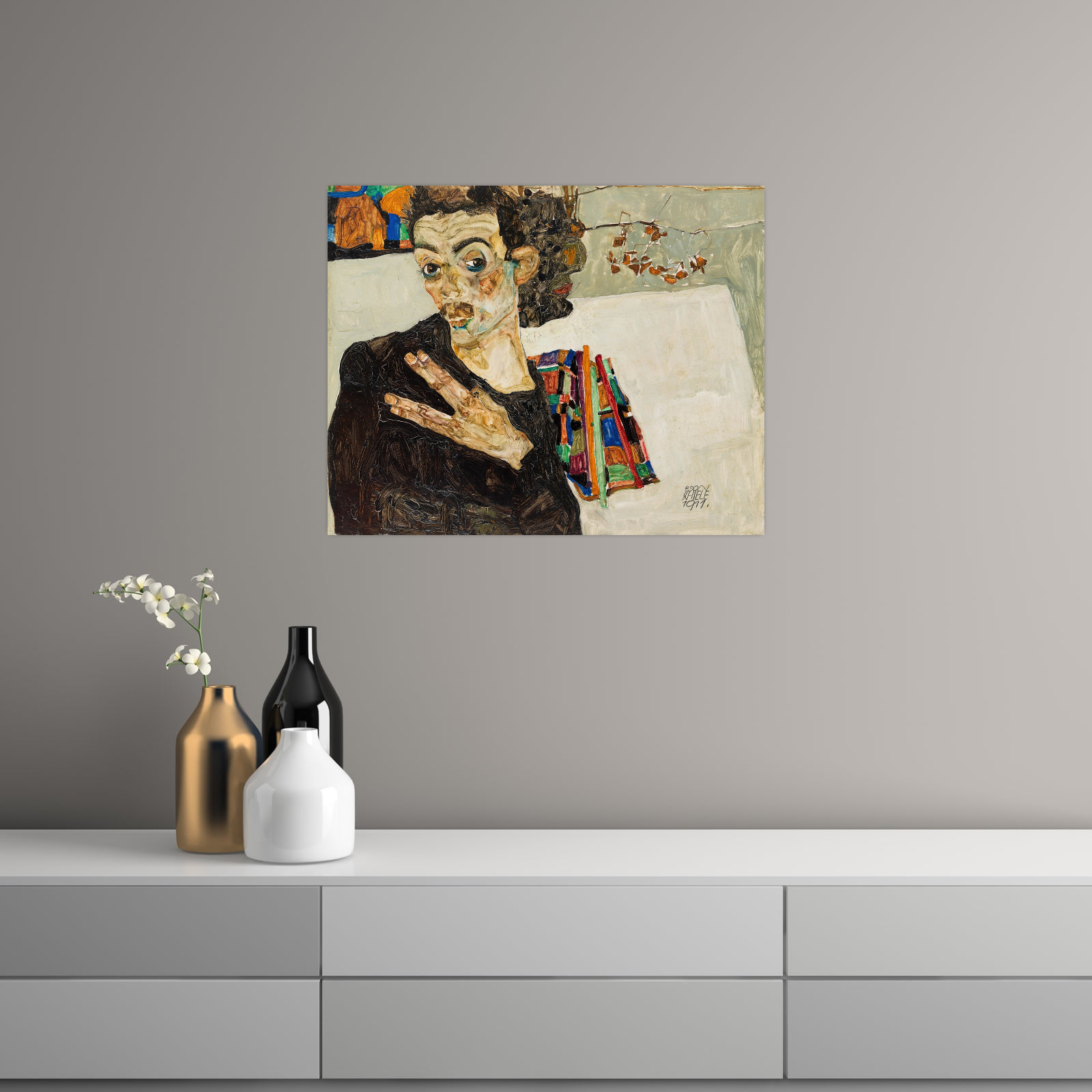 Umetnička slika Selbstbildnis, Egon Schiele na platnu - NS Canvas Shop