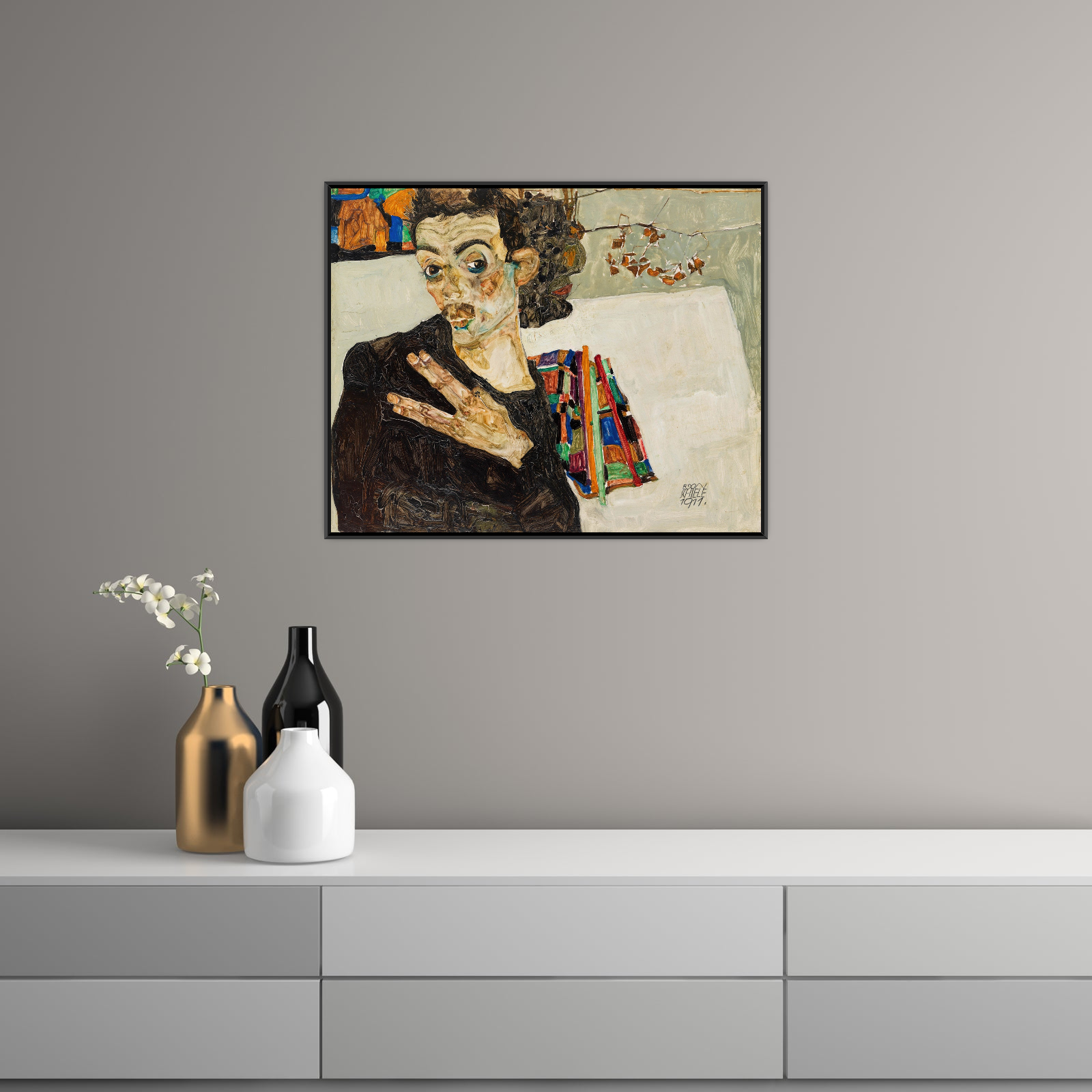 Umetnička slika Selbstbildnis, Egon Schiele na platnu - NS Canvas Shop
