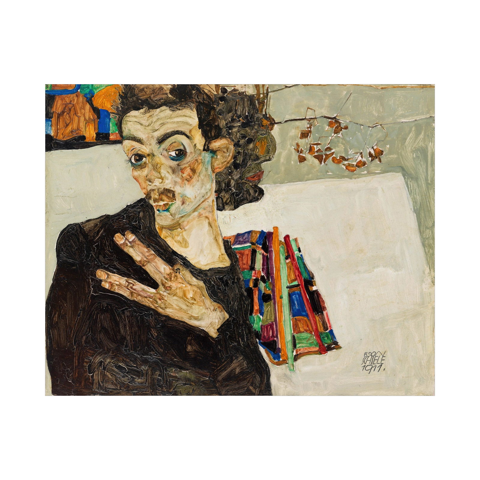 Umetnička slika Selbstbildnis, Egon Schiele na platnu - NS Canvas Shop