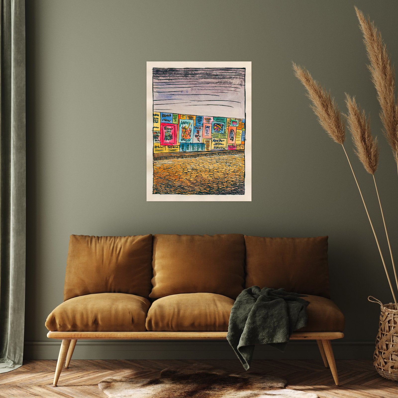 Umetnička slika Komposition aus ‘Pflaster und Wiese’ IV na platnu - NS Canvas Shop