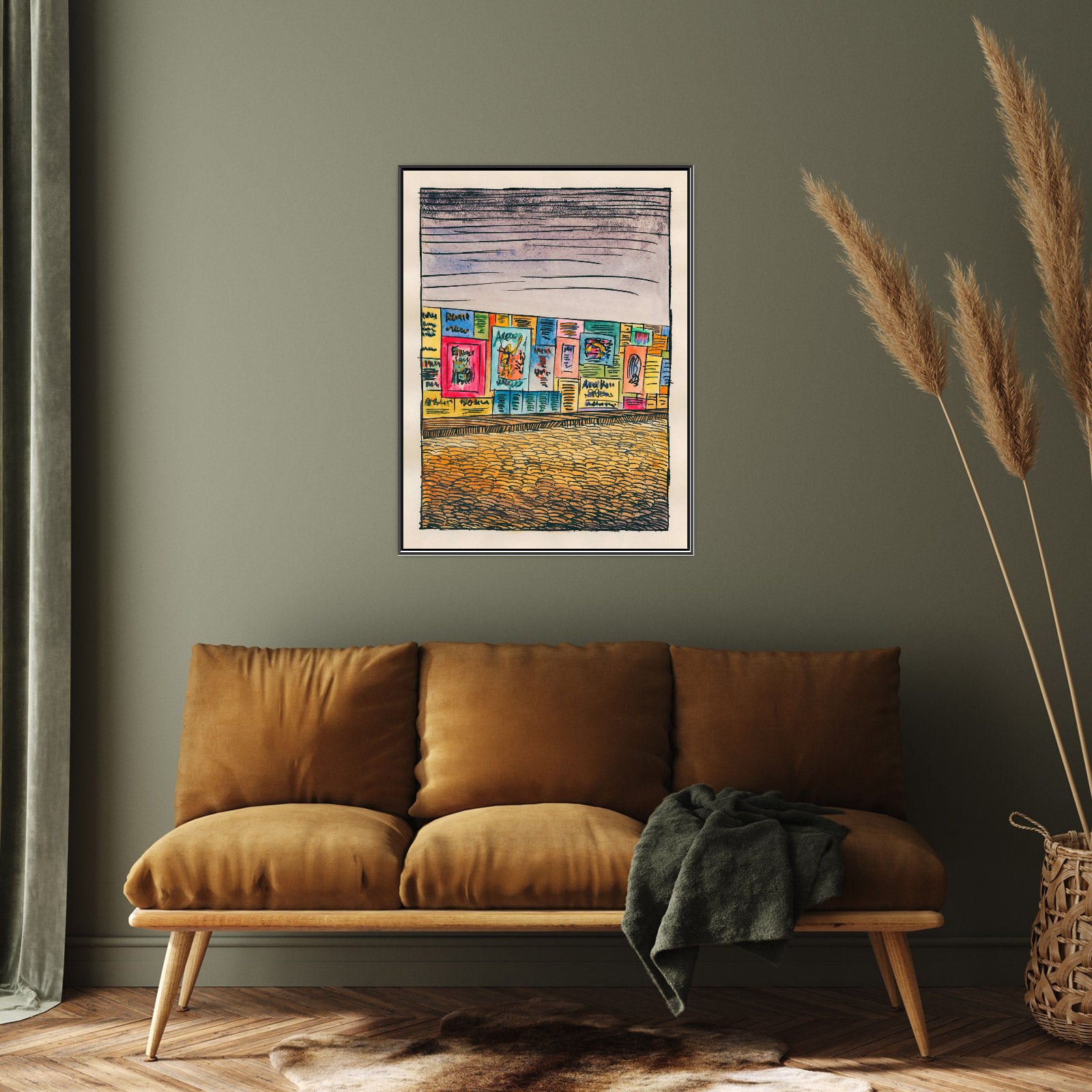 Umetnička slika Komposition aus ‘Pflaster und Wiese’ IV na platnu - NS Canvas Shop