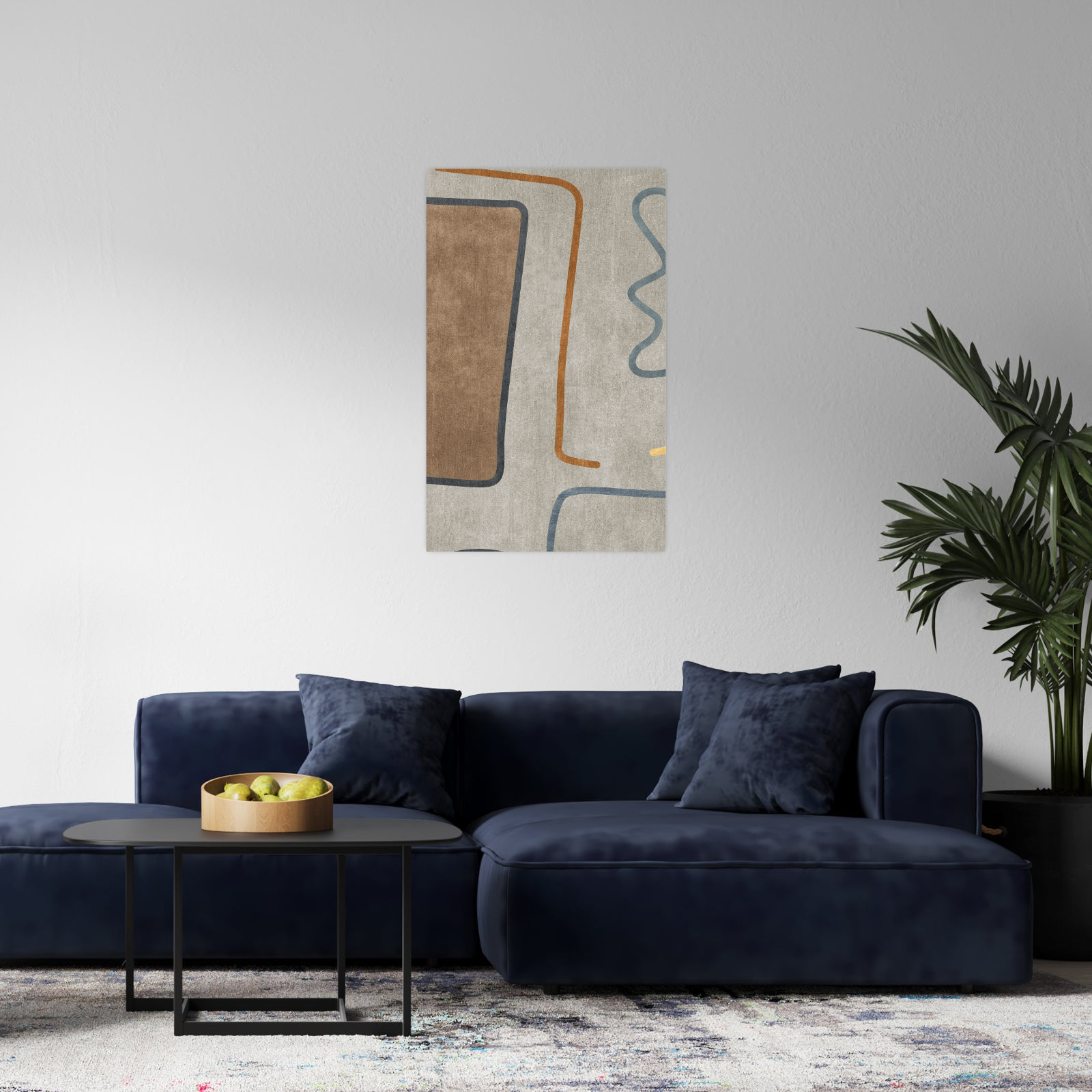 Umetnička slika Kompozicija braon i bež II na platnu - NS Canvas Shop