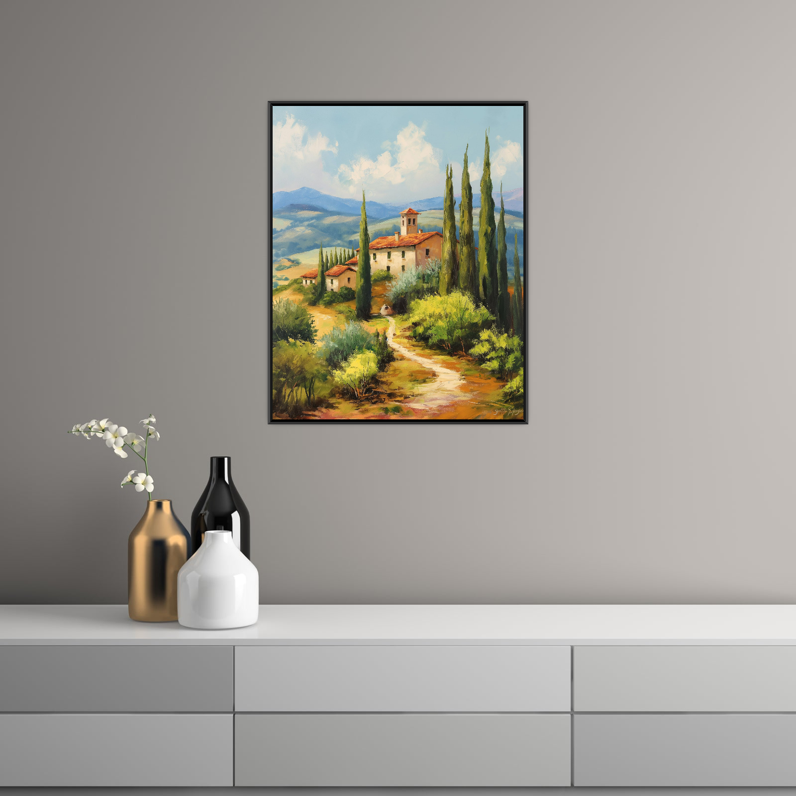 Umetnička slika Kuća kraj putića na platnu - NS Canvas Shop