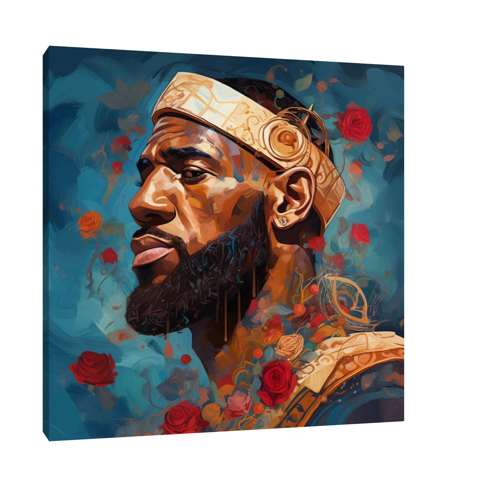 Umetnička slika Lebron sa ružama na platnu - NS Canvas Shop