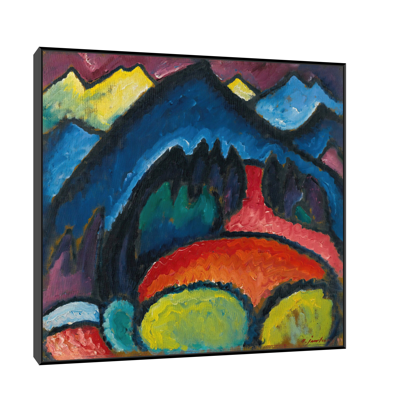 Umetnička slika Lithograph Blue, The Boat, Wassily Kandinsky na platnu - NS Canvas Shop