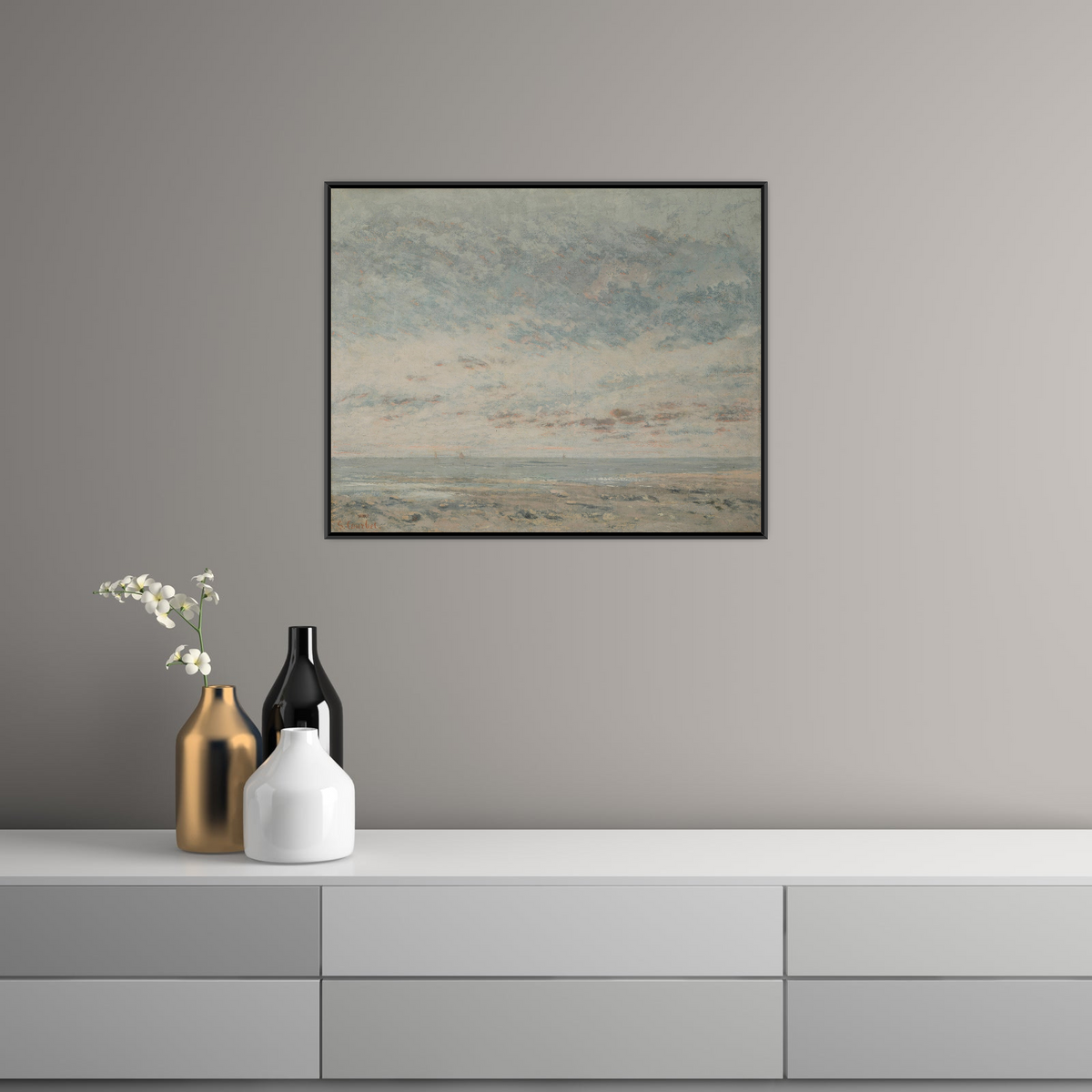 Umetnička slika Low Tide at Trouville, Gustave Courbet na platnu - NS Canvas Shop
