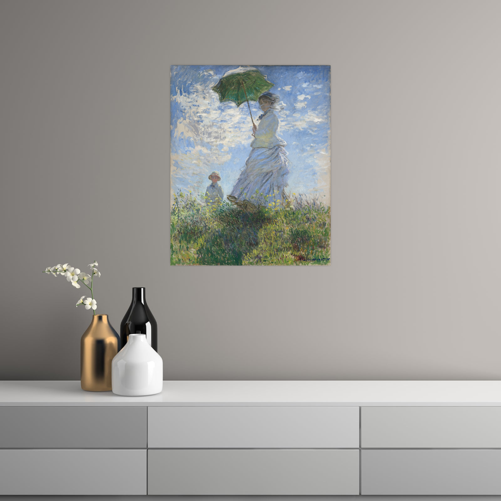 Umetnička slika Madame Monet and Her Son, Claude Monet na platnu - NS Canvas Shop