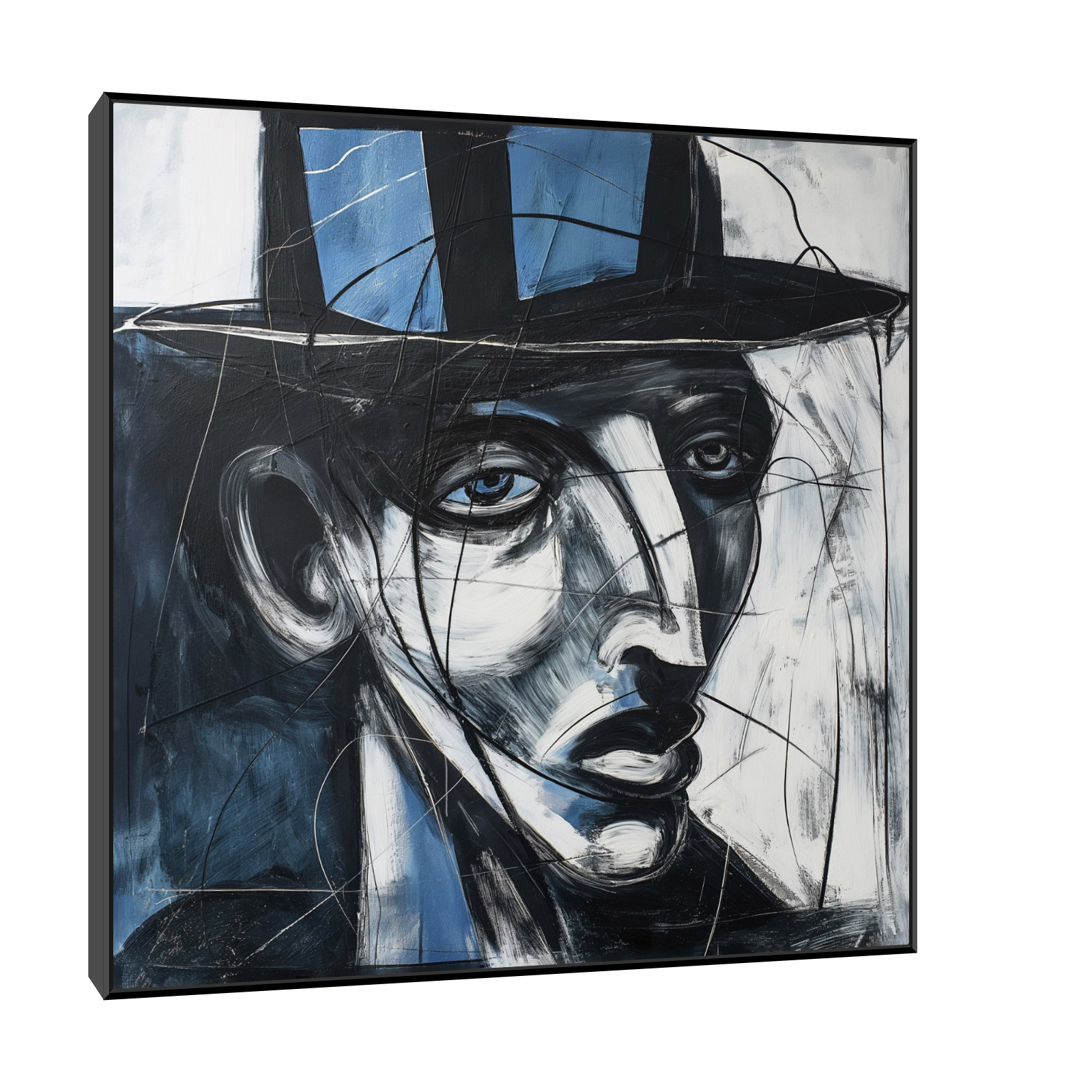 Umetnička slika Man with blue hat na platnu - NS Canvas Shop