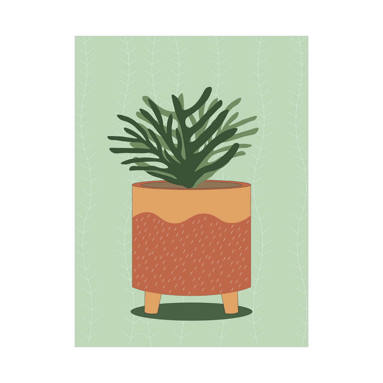 Minimalistička ilustracija biljke u saksiji