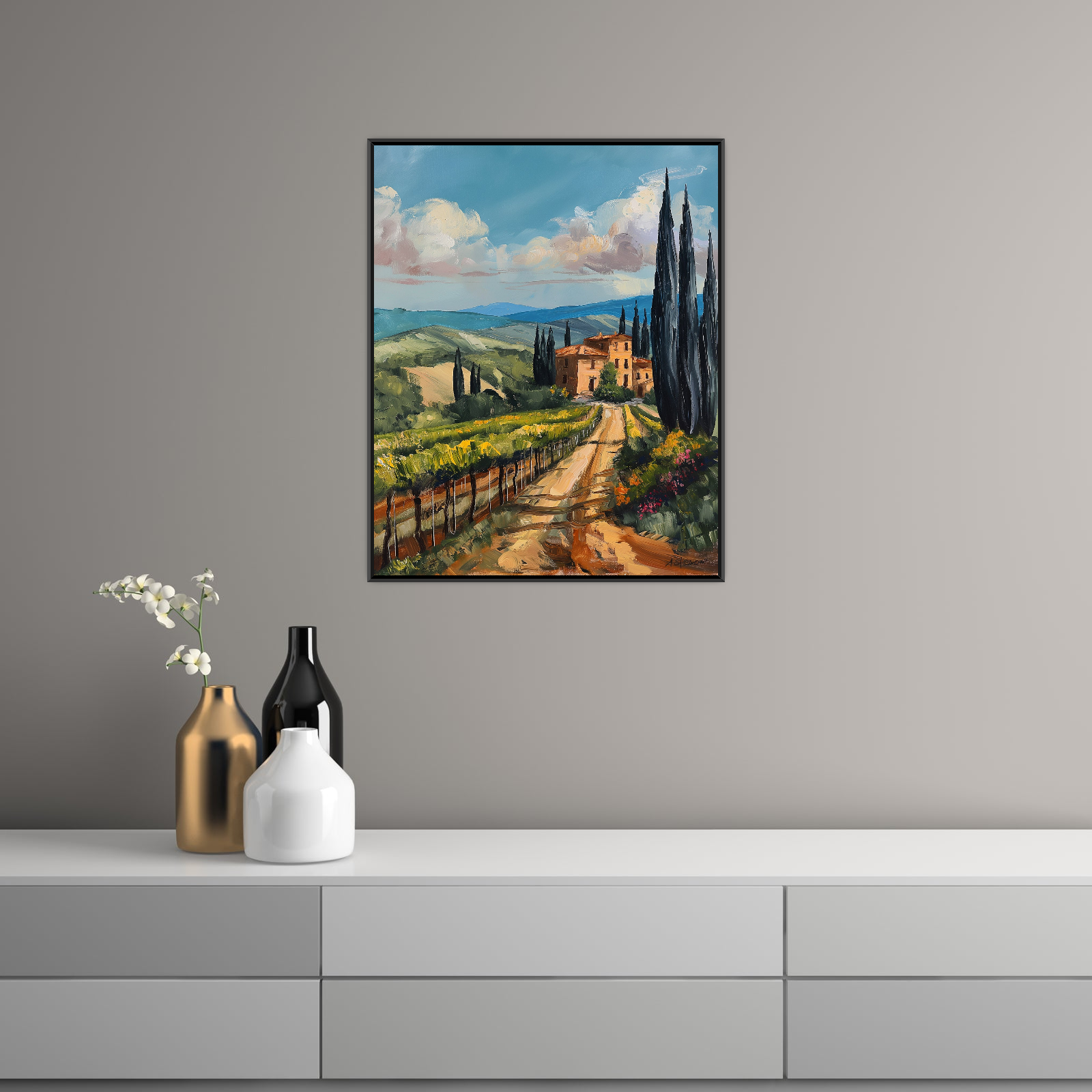 Umetnička slika Na kraj sela na platnu - NS Canvas Shop